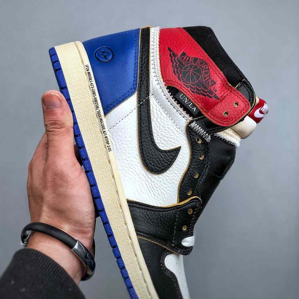 Union LA x Fragment Design x Air Jordan 1 High OG “Black White Blue” IO7847-002 - FashionPlug
