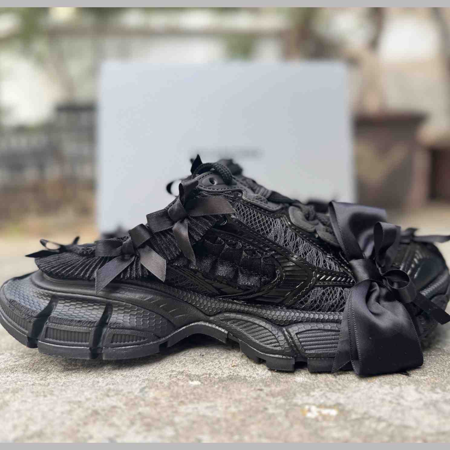 Balenciaga 3XL Mule “Black” Distressed Closed-Toe Half Slip-On Sneaker  - FashionPlug