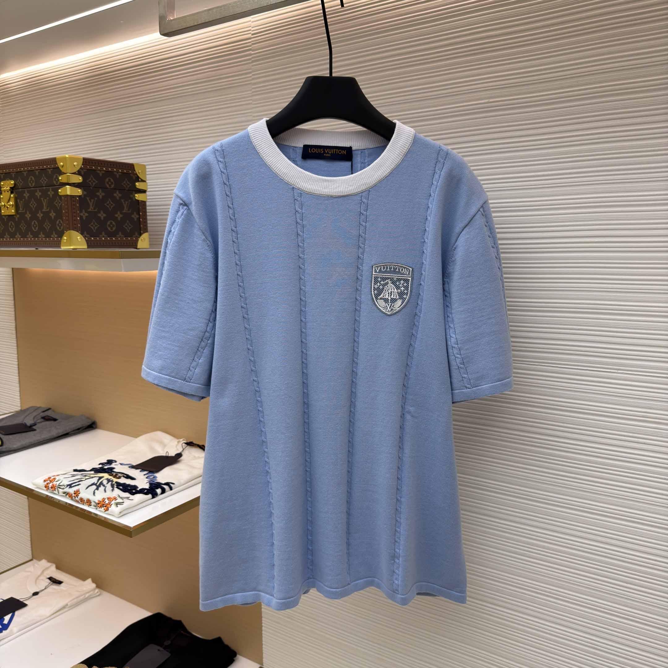 Louis Vuitton Silk-Cotton Short-Sleeved Crewneck   1AIJYL - FashionPlug