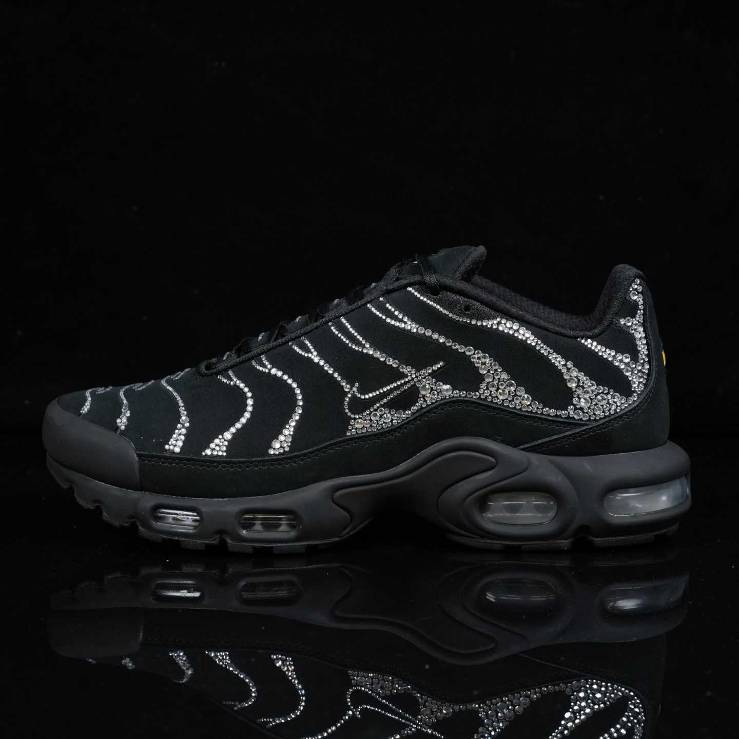 Nike Swarovski x WMNS Air Max Plus “Moonlight” Black/Silver Diamond Casual Running Shoes FZ4237-001 - FashionPlug