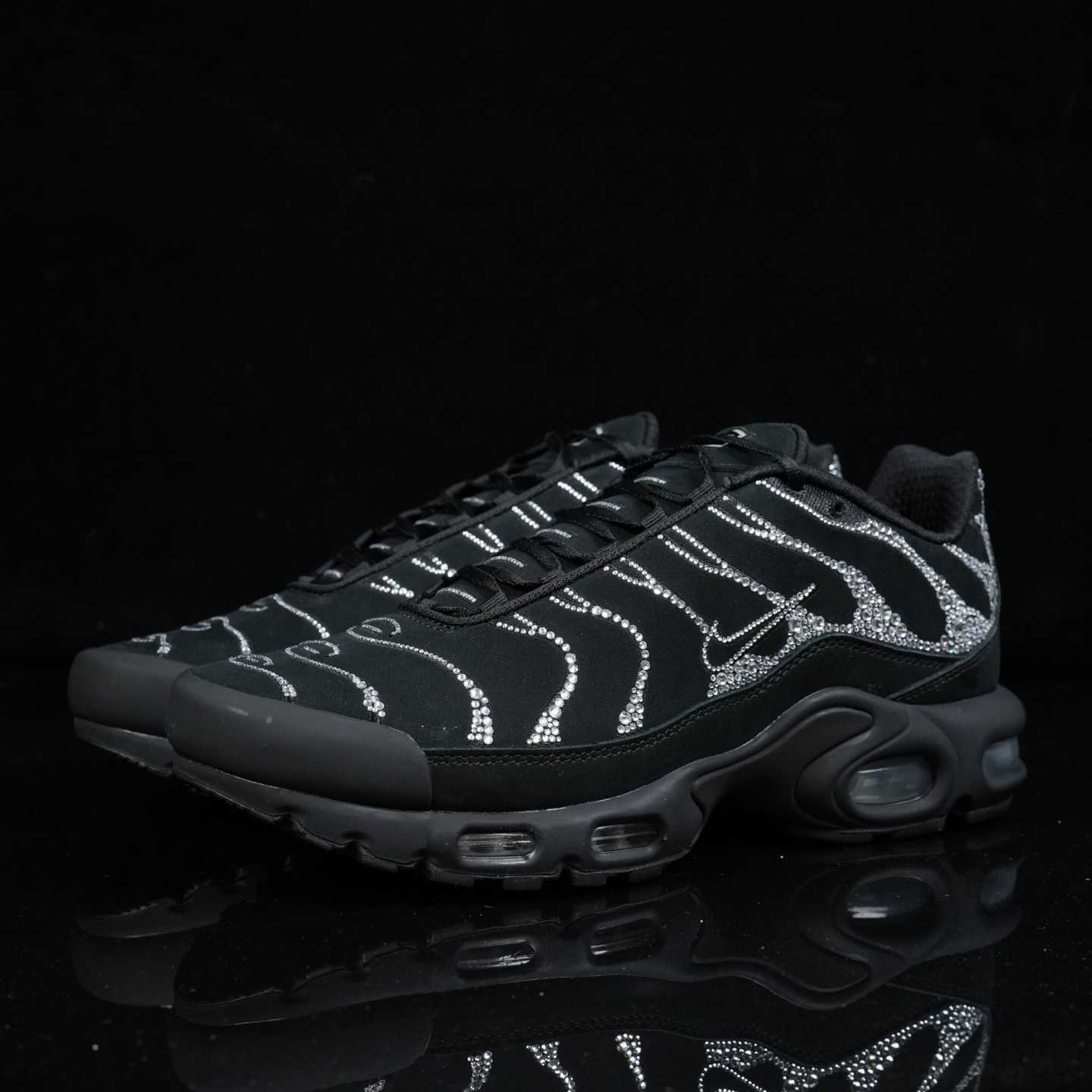 Nike Swarovski x WMNS Air Max Plus “Moonlight” Black/Silver Diamond Casual Running Shoes FZ4237-001 - FashionPlug