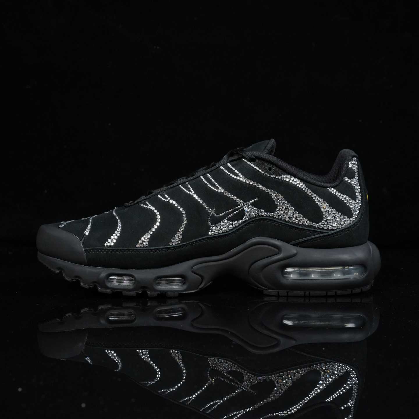 Nike Swarovski x WMNS Air Max Plus “Moonlight” Black/Silver Diamond Casual Running Shoes FZ4237-001 - FashionPlug