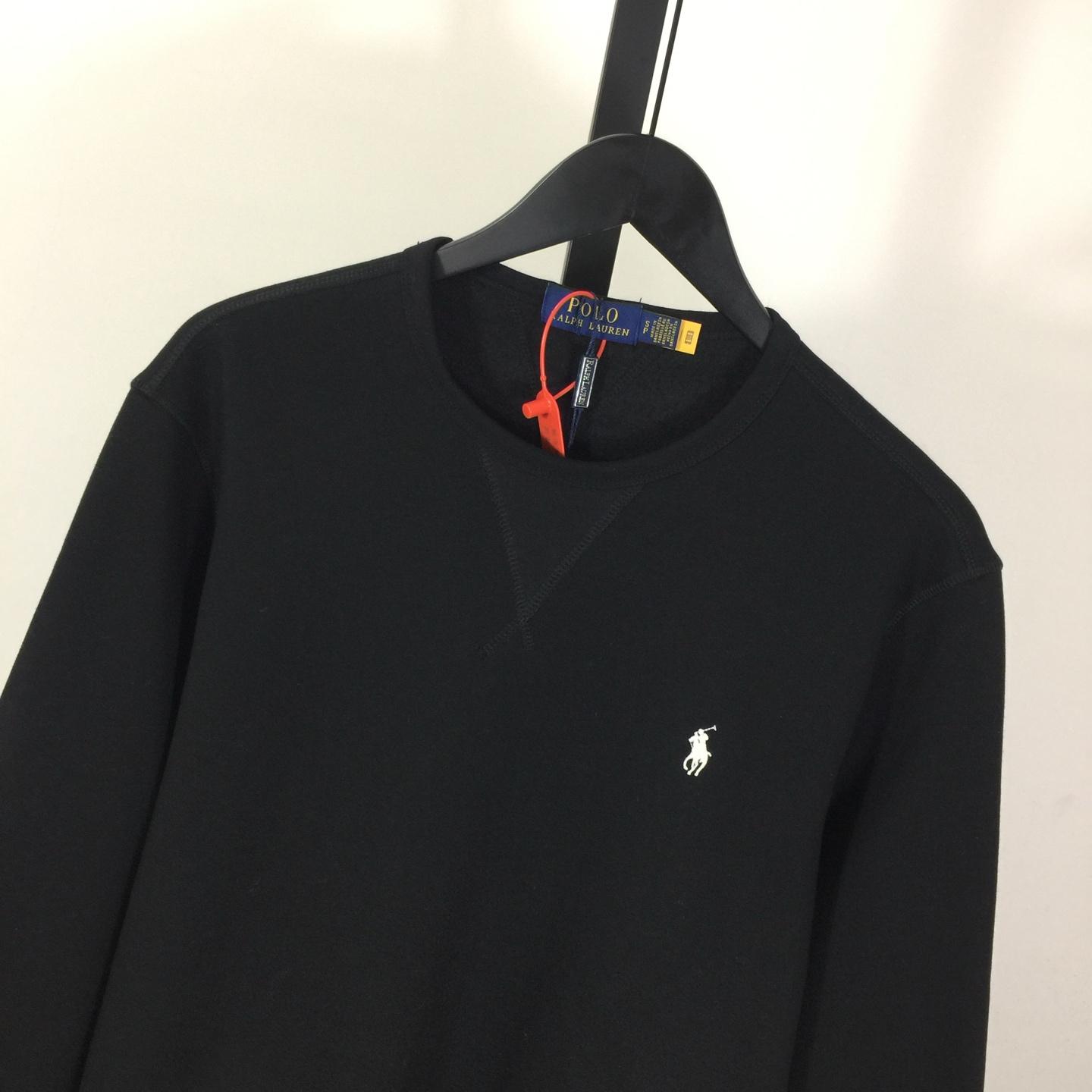 Ralph Lauren Black Cotton-blend Crewneck - FashionPlug