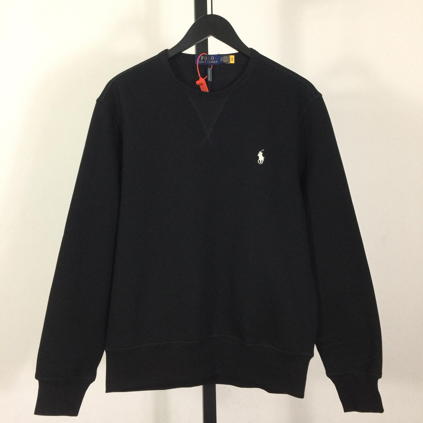Ralph Lauren Black Cotton-blend Crewneck - FashionPlug