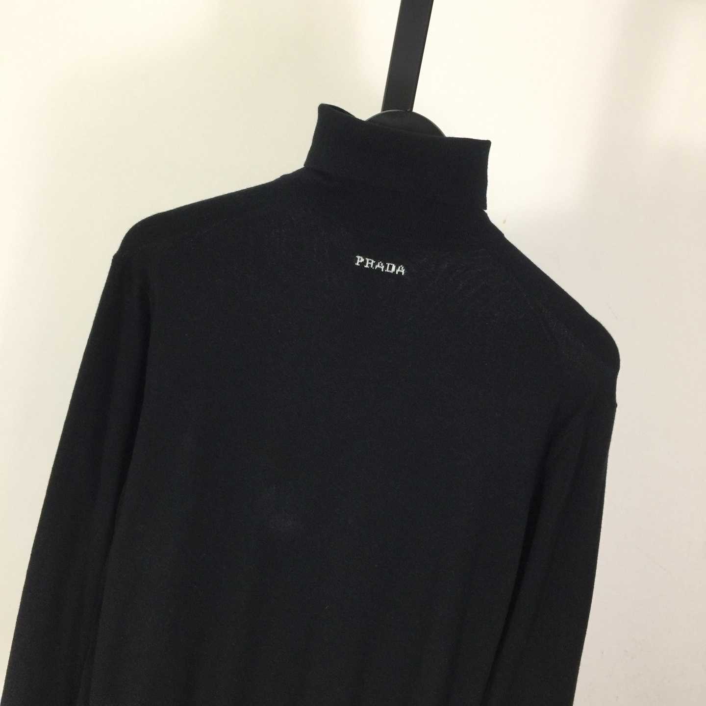 Prada Black Wool Turtleneck - FashionPlug