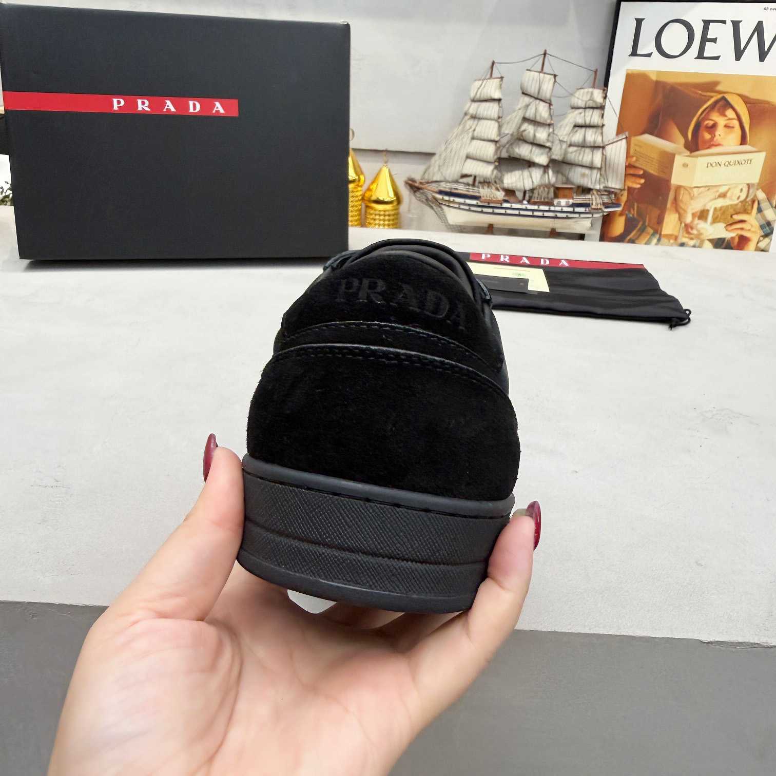 Prada Downtown Re-Nylon And Suede Sneakers - FashionPlug