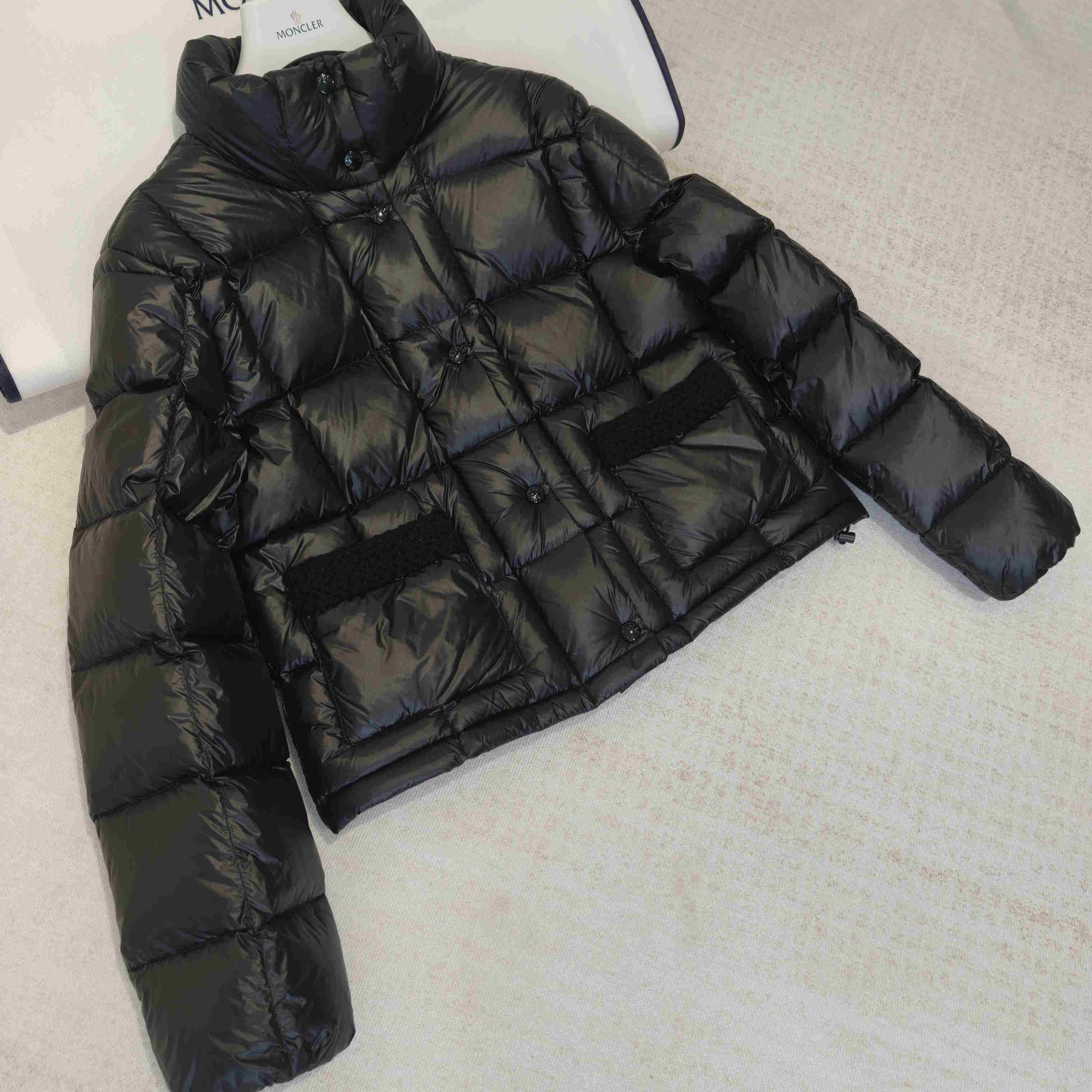 Moncler Jarcieu Braided Trim Short Down Jacket  - FashionPlug