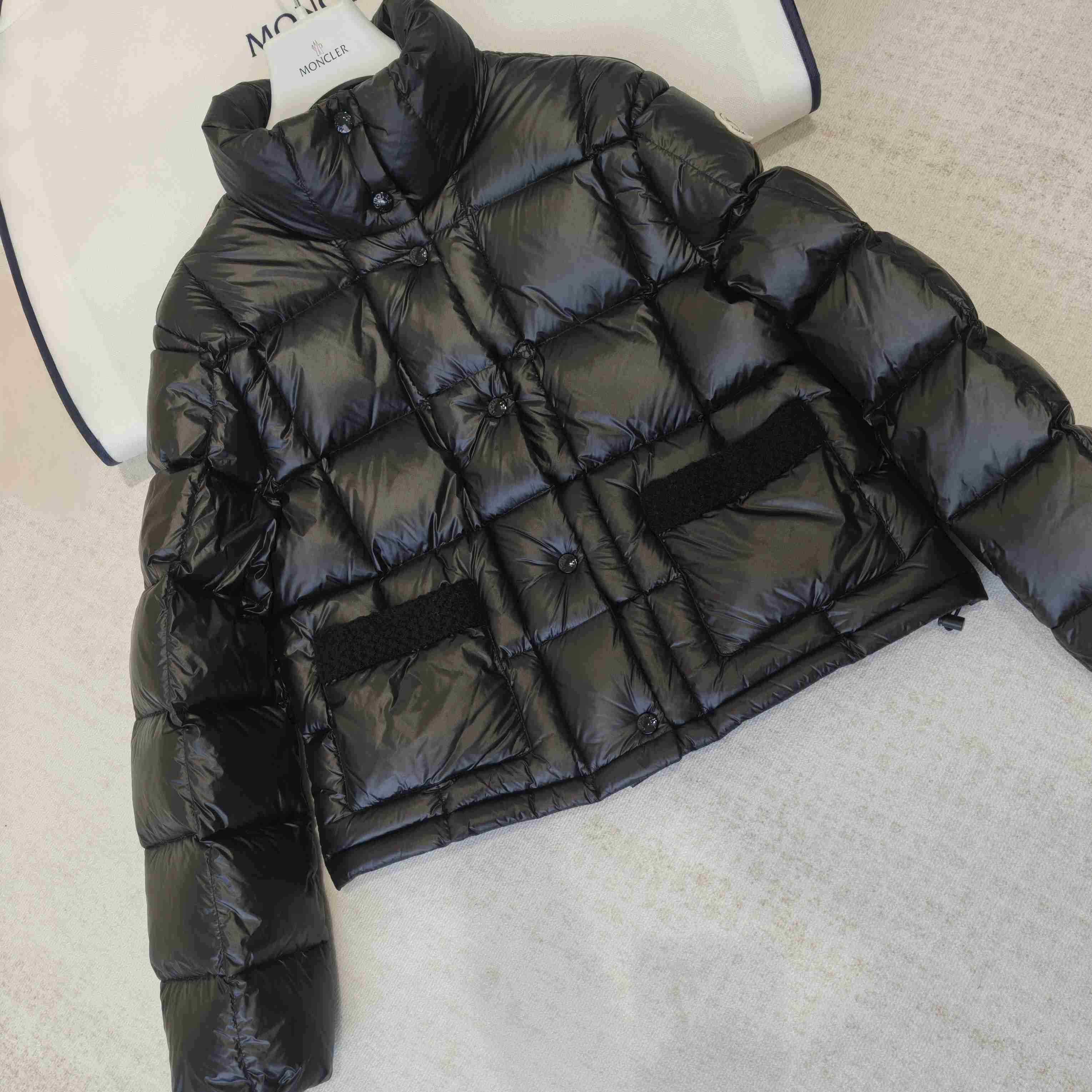 Moncler Jarcieu Braided Trim Short Down Jacket  - FashionPlug