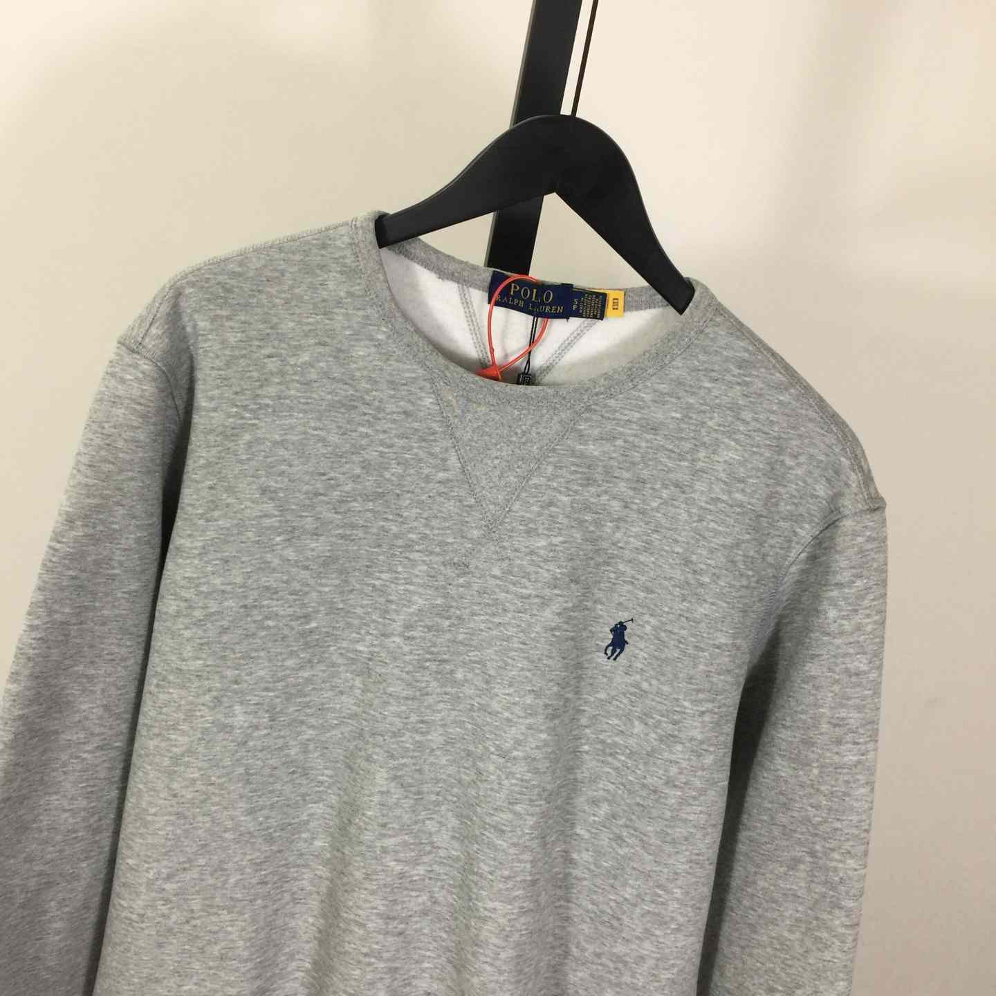 Ralph Lauren Grey Cotton-blend Crewneck - FashionPlug