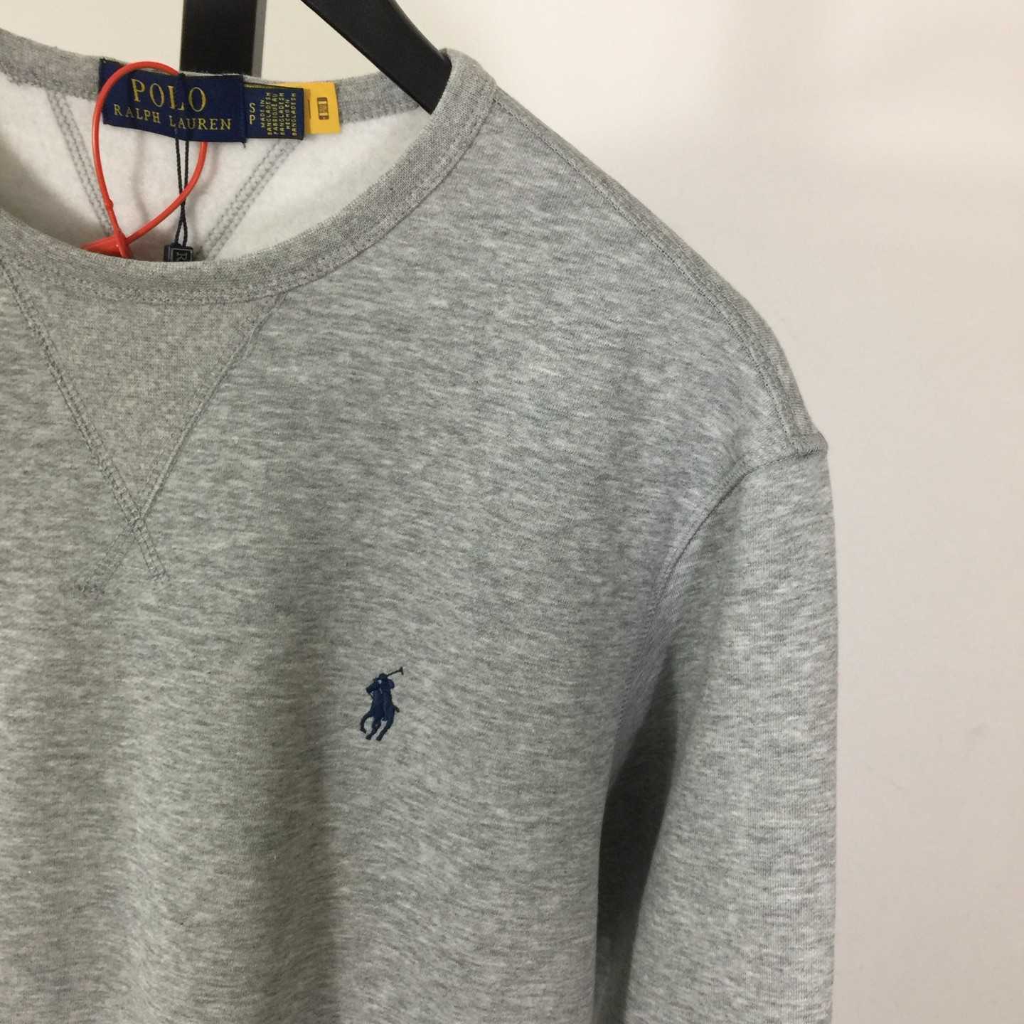 Ralph Lauren Grey Cotton-blend Crewneck - FashionPlug