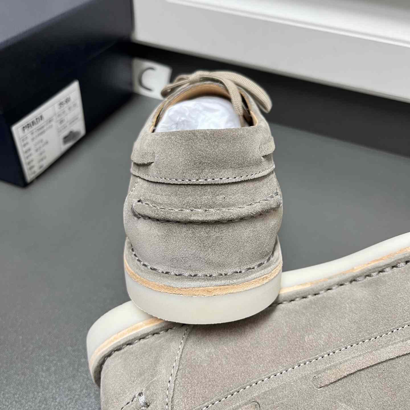 Prada Bleached Suede Loafers - FashionPlug