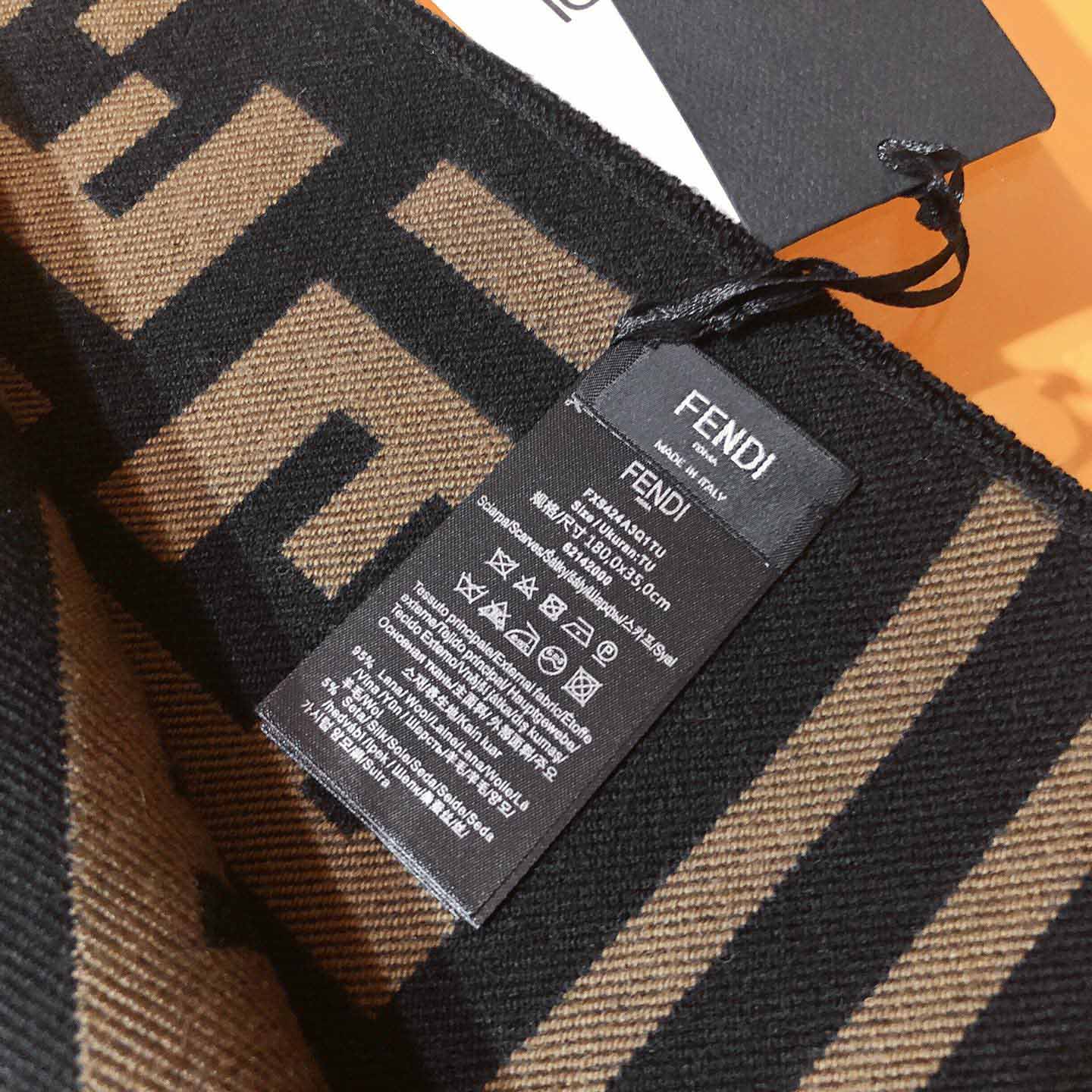 Fendi Scarf Wool Brown - FashionPlug