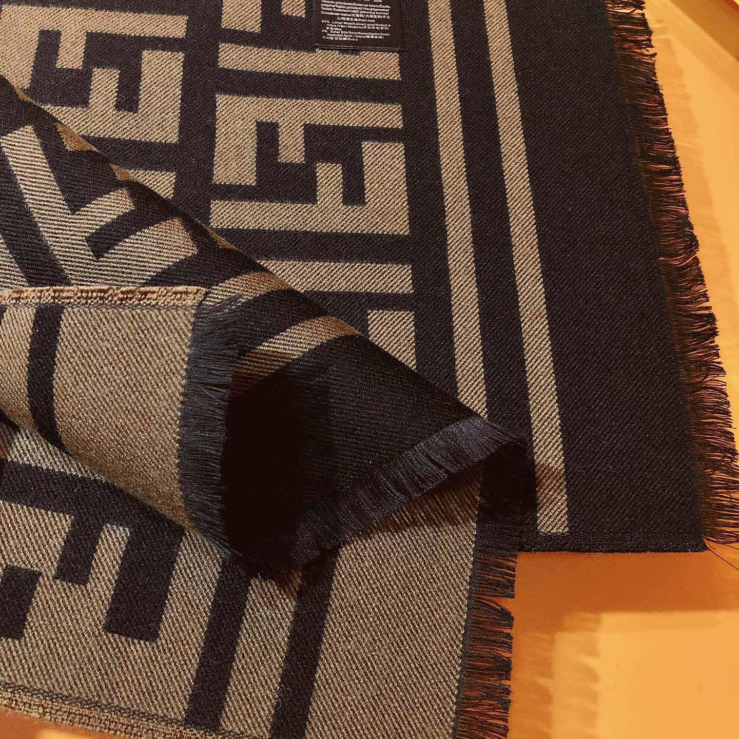 Fendi Scarf Wool Brown - FashionPlug