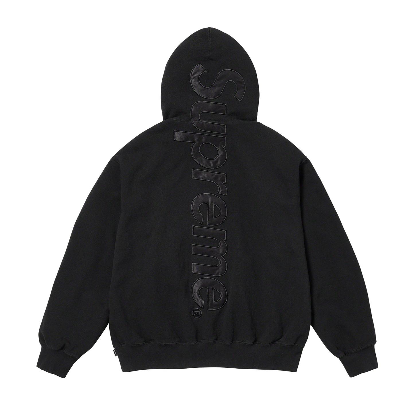 Supreme Satin Appliqué Hooded Sweatshirt - FashionPlug