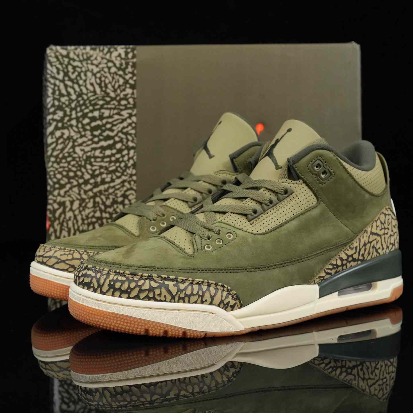 Air Jordan 3 “Medium Olive” Retro Lifestyle Sneakers DN3707-202 - FashionPlug