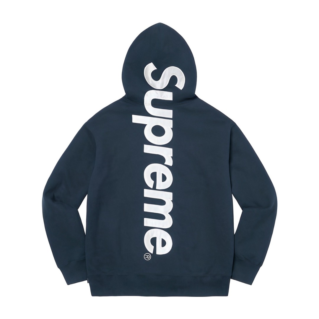 Supreme Satin Appliqué Hooded Sweatshirt - FashionPlug