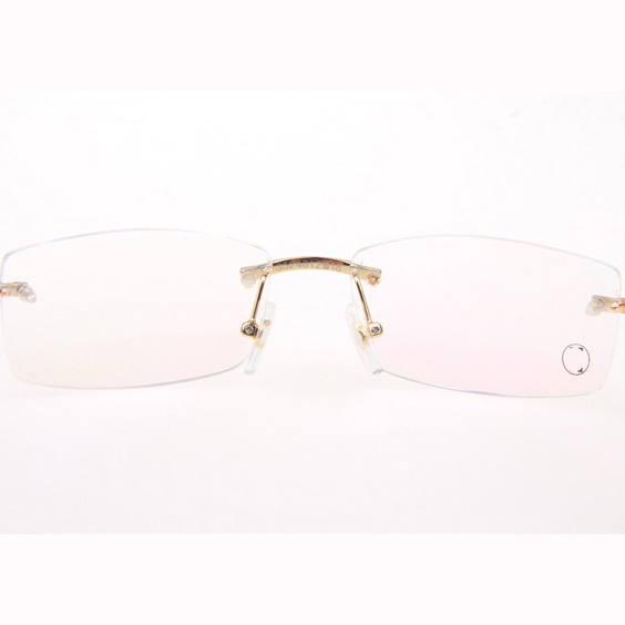 Cartier CT_3524012 White Mix Black Buffalo Eyeglasses In Gold - FashionPlug