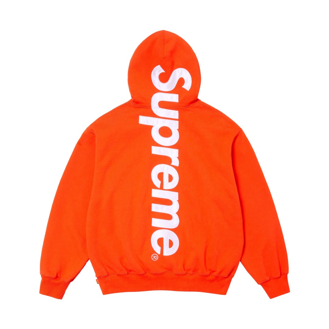 Supreme Satin Appliqué Hooded Sweatshirt - FashionPlug