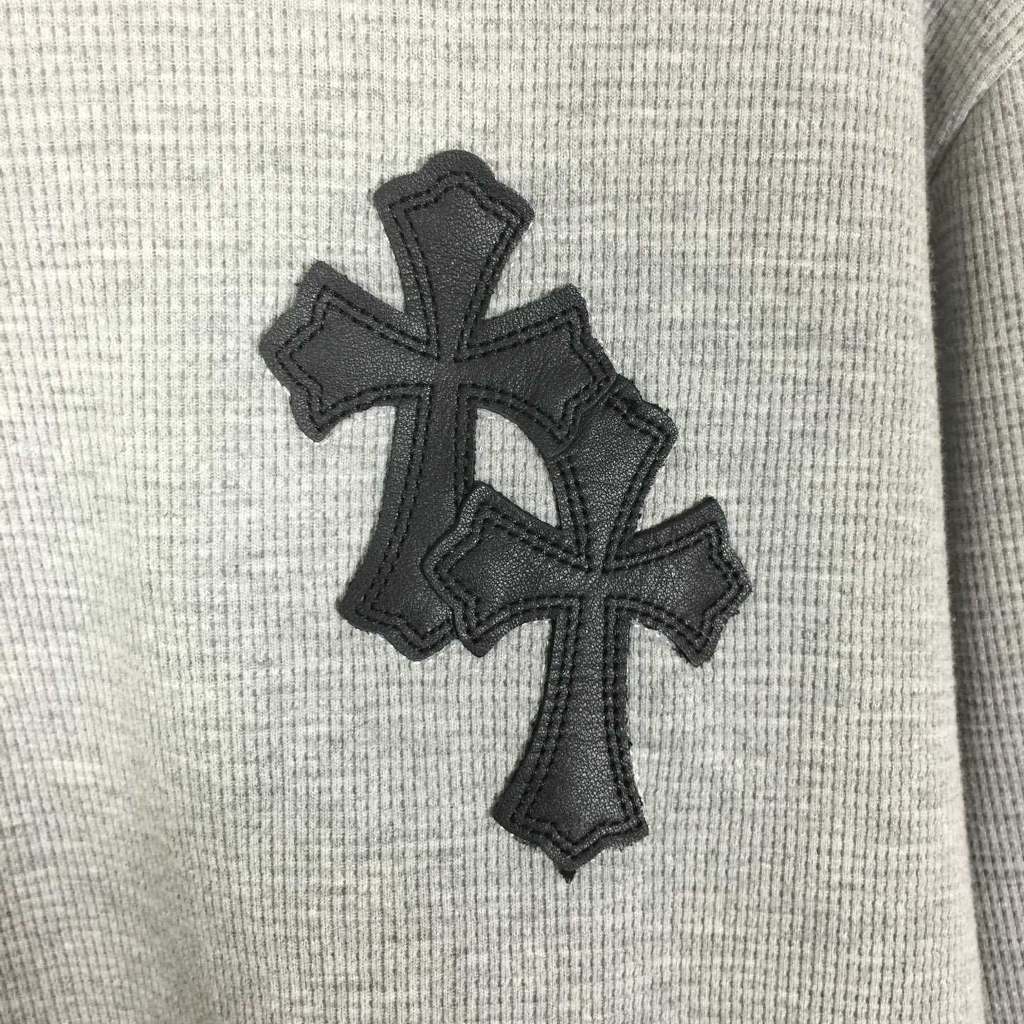 Chrome Hearts Waffle Henley Collar Long Sleeves - FashionPlug