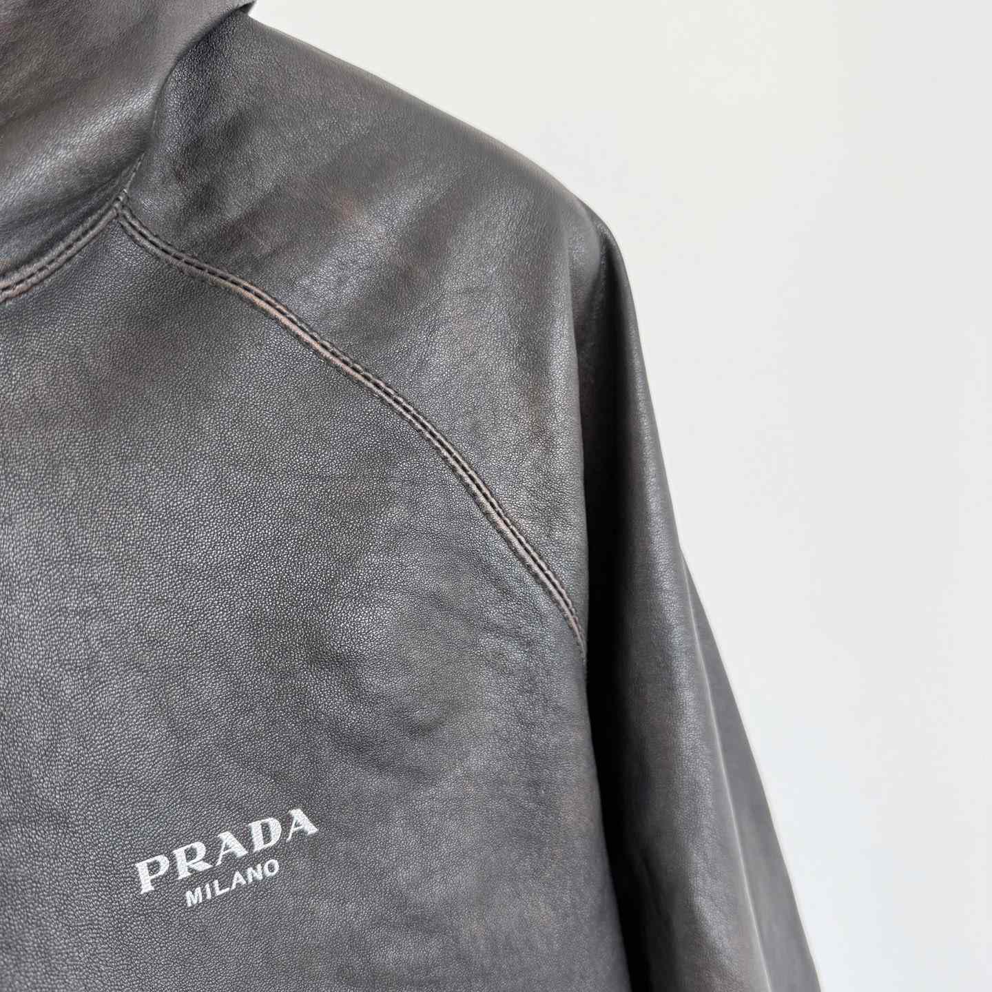 Prada Leather Hoodie - FashionPlug