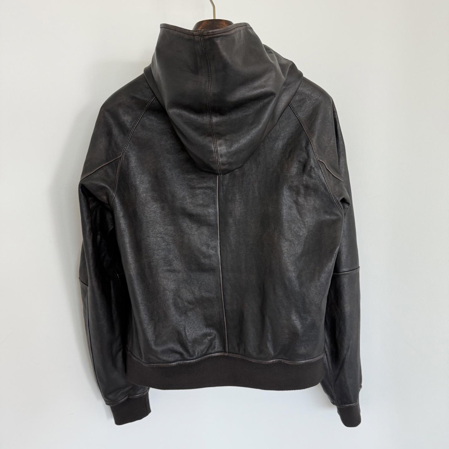 Prada Leather Hoodie - FashionPlug