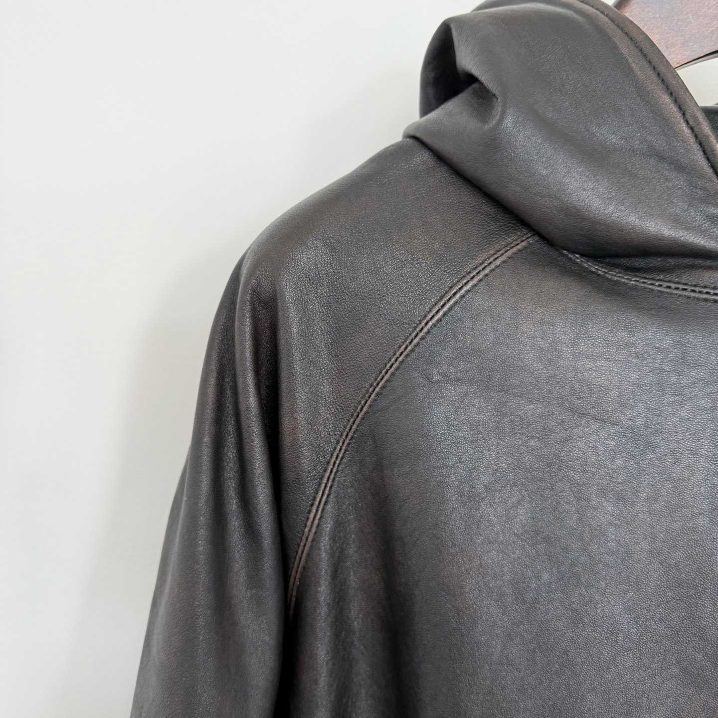 Prada Leather Hoodie - FashionPlug