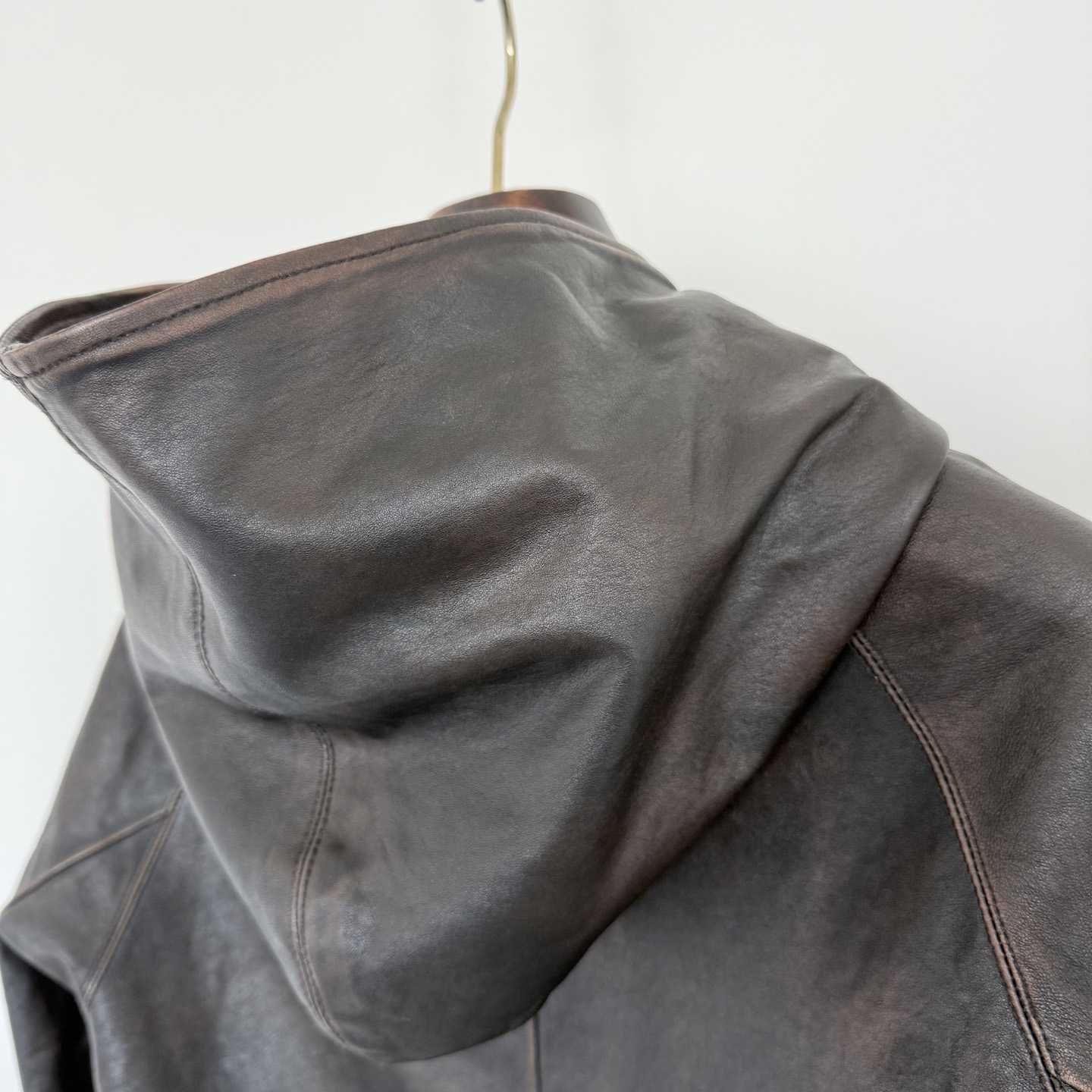 Prada Leather Hoodie - FashionPlug