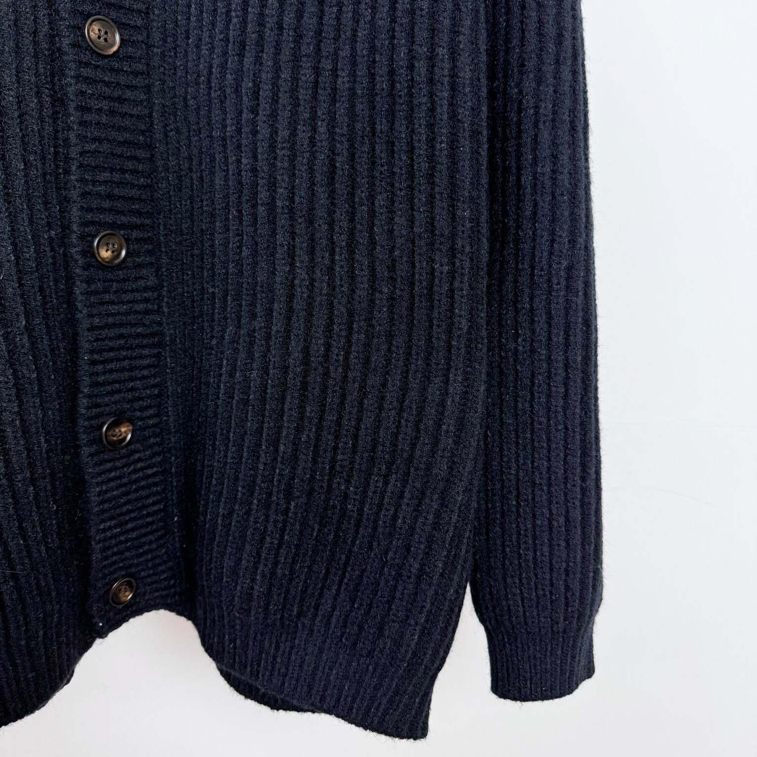 Prada Cashgora Ribbed-Knit Cardigan - FashionPlug