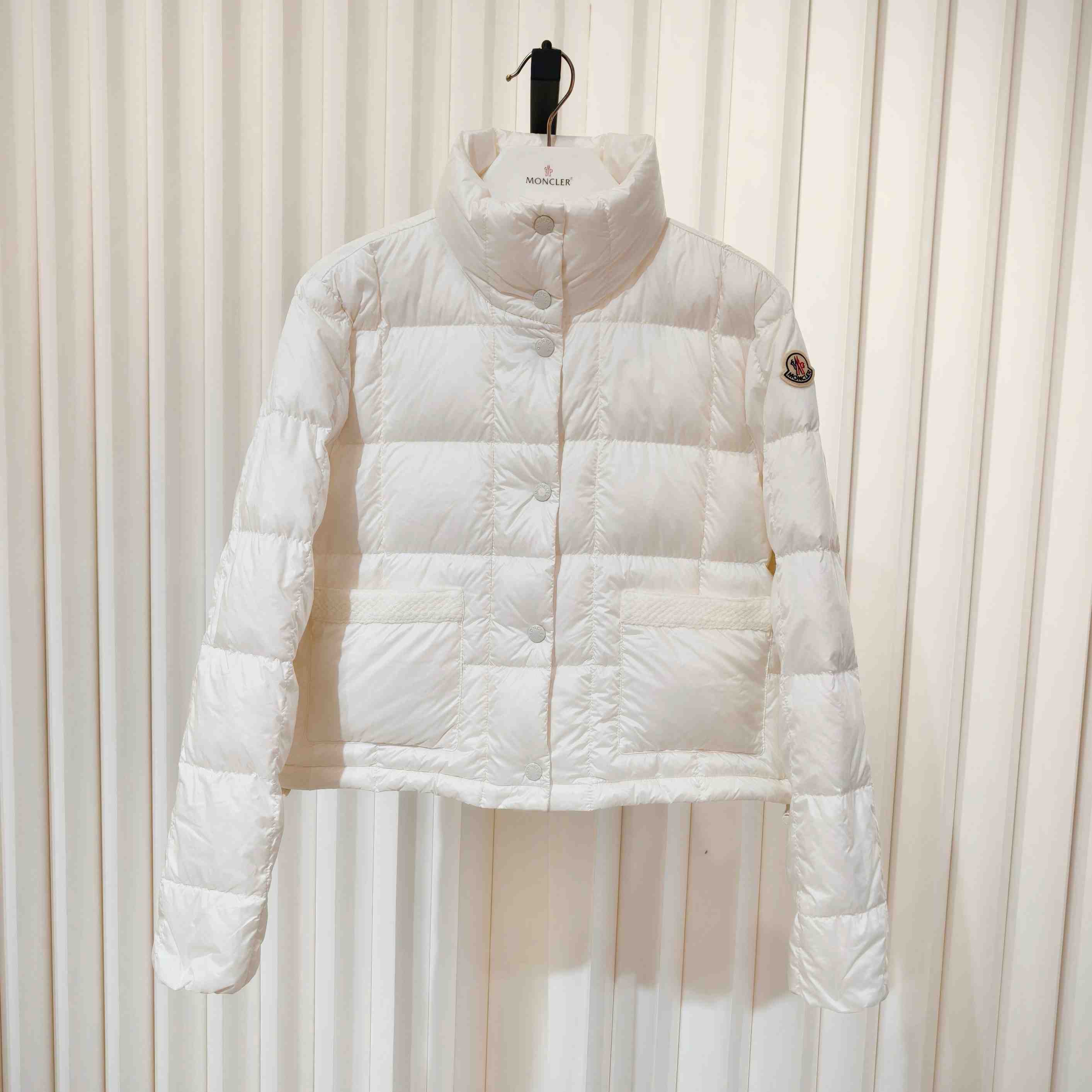 Moncler Jarcieu Braided Trim Short Down Jacket  - FashionPlug