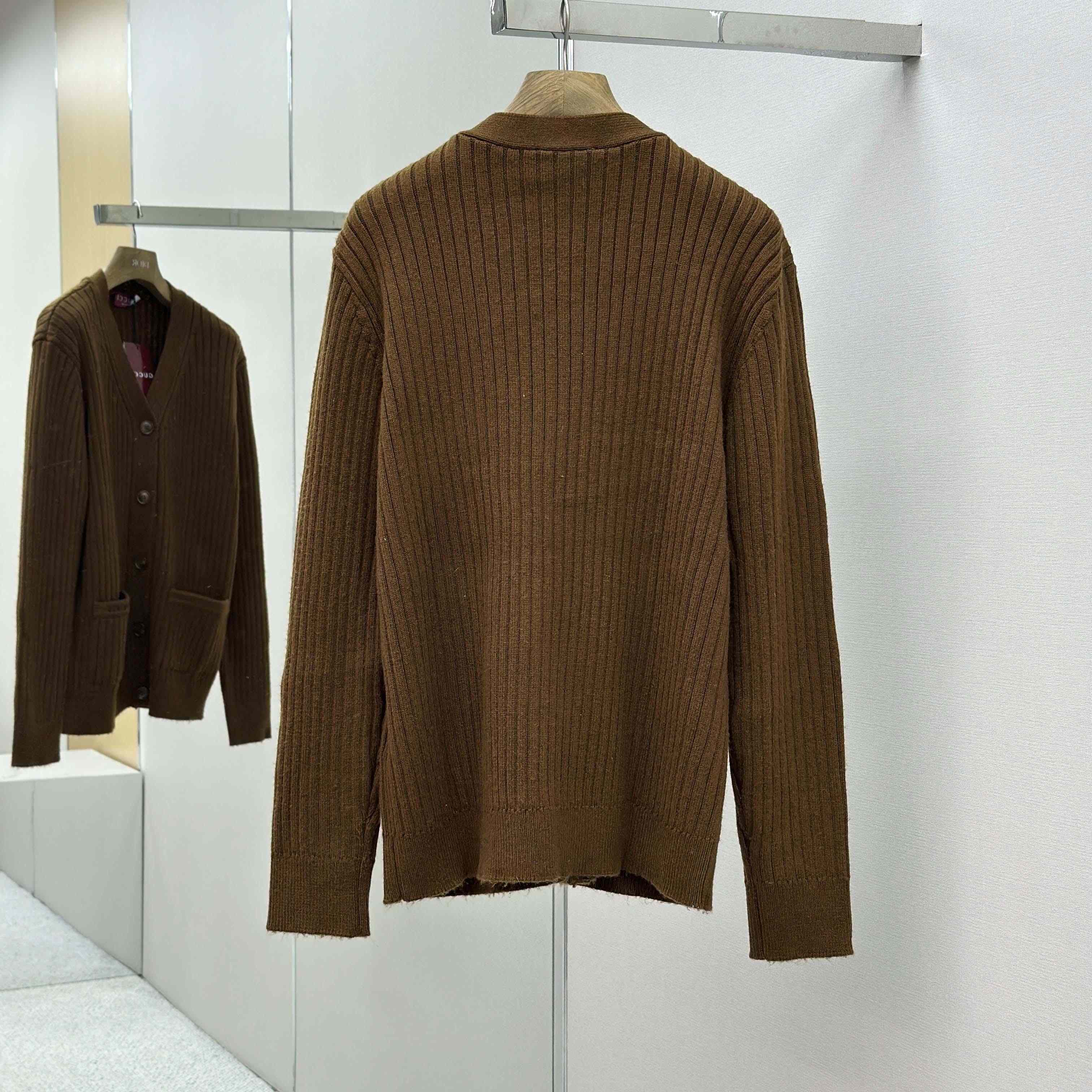 Gucci Rib Wool Cashmere Knit Cardigan - FashionPlug