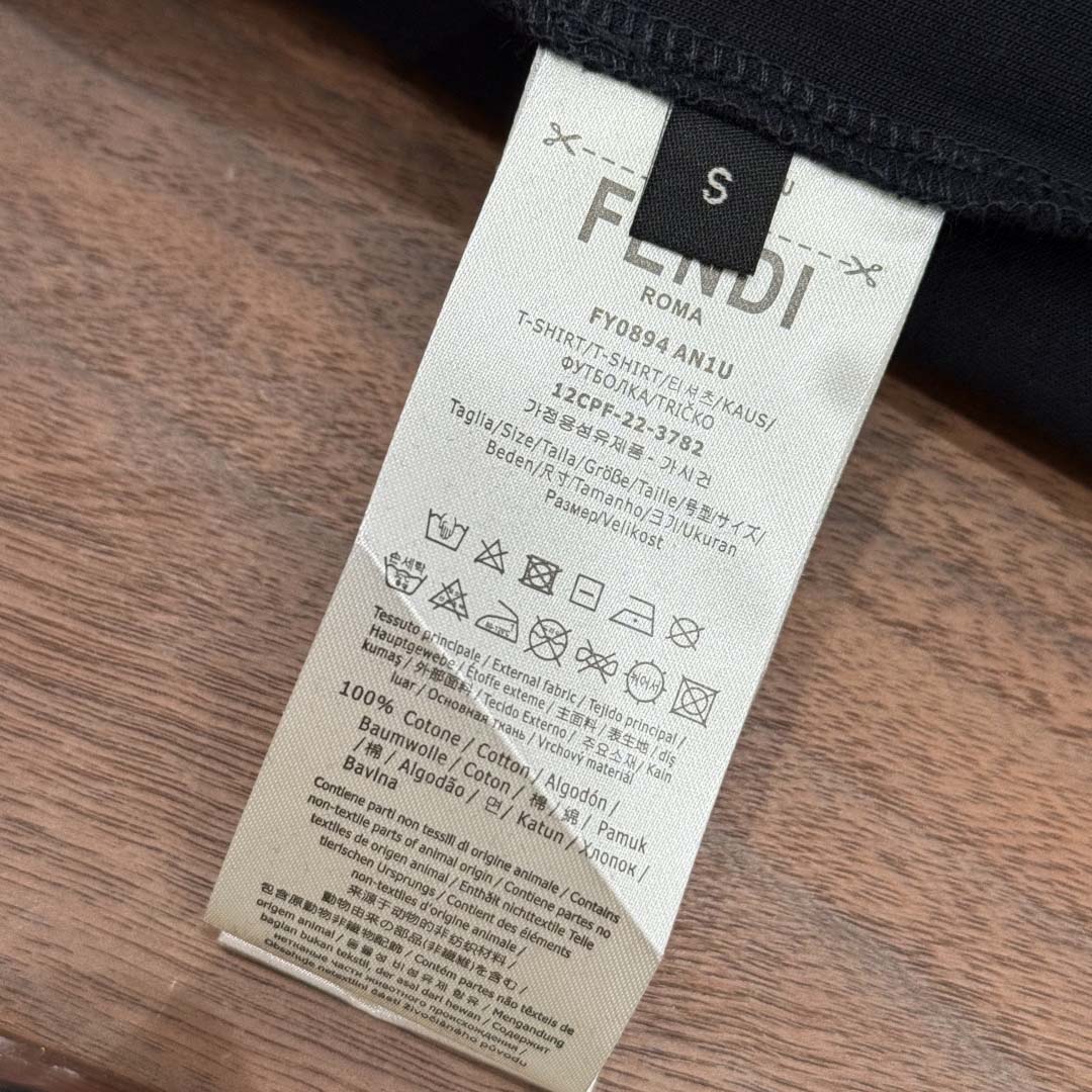 Fendi Dark Blue Cotton T-shirt - FashionPlug