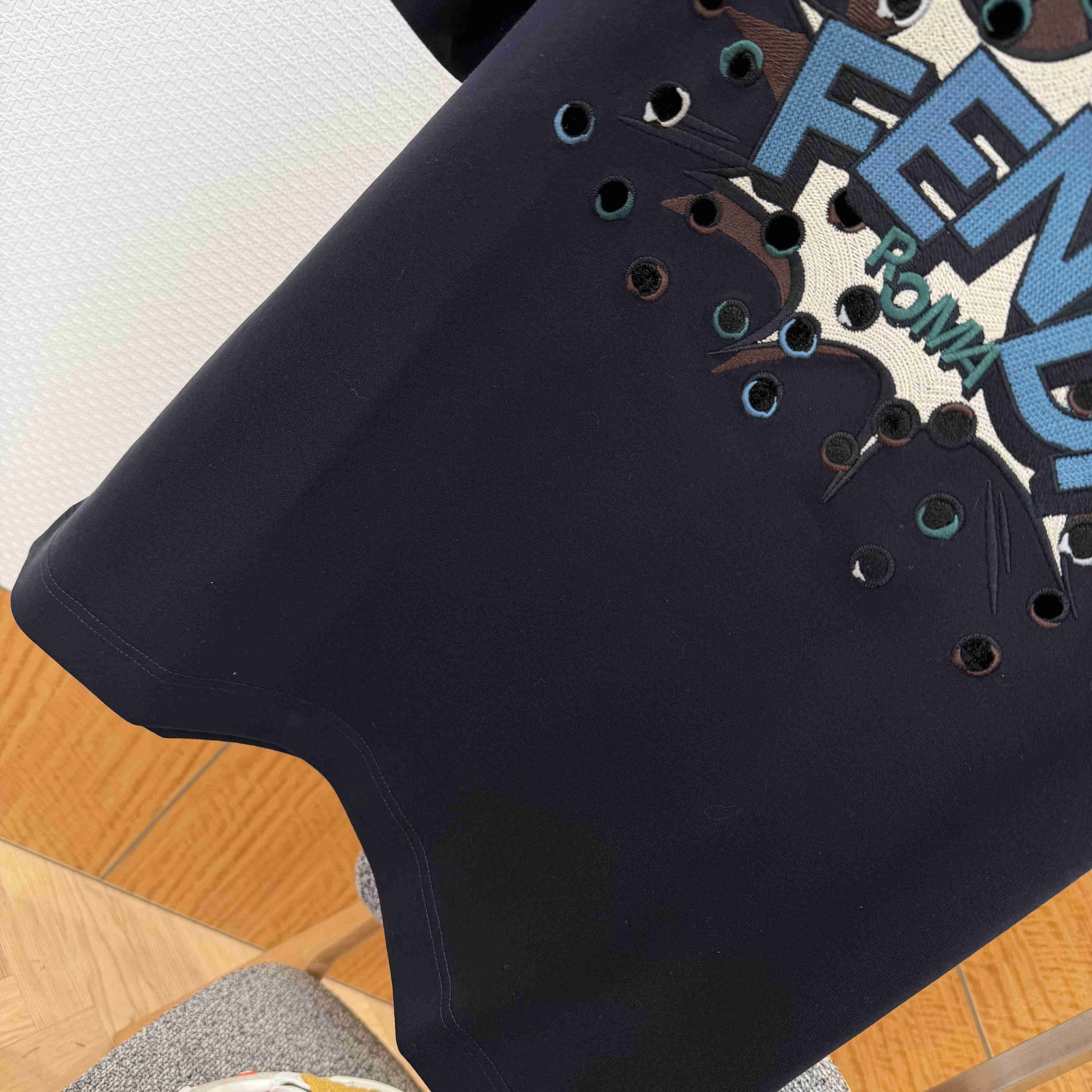 Fendi Dark Blue Cotton T-shirt - FashionPlug