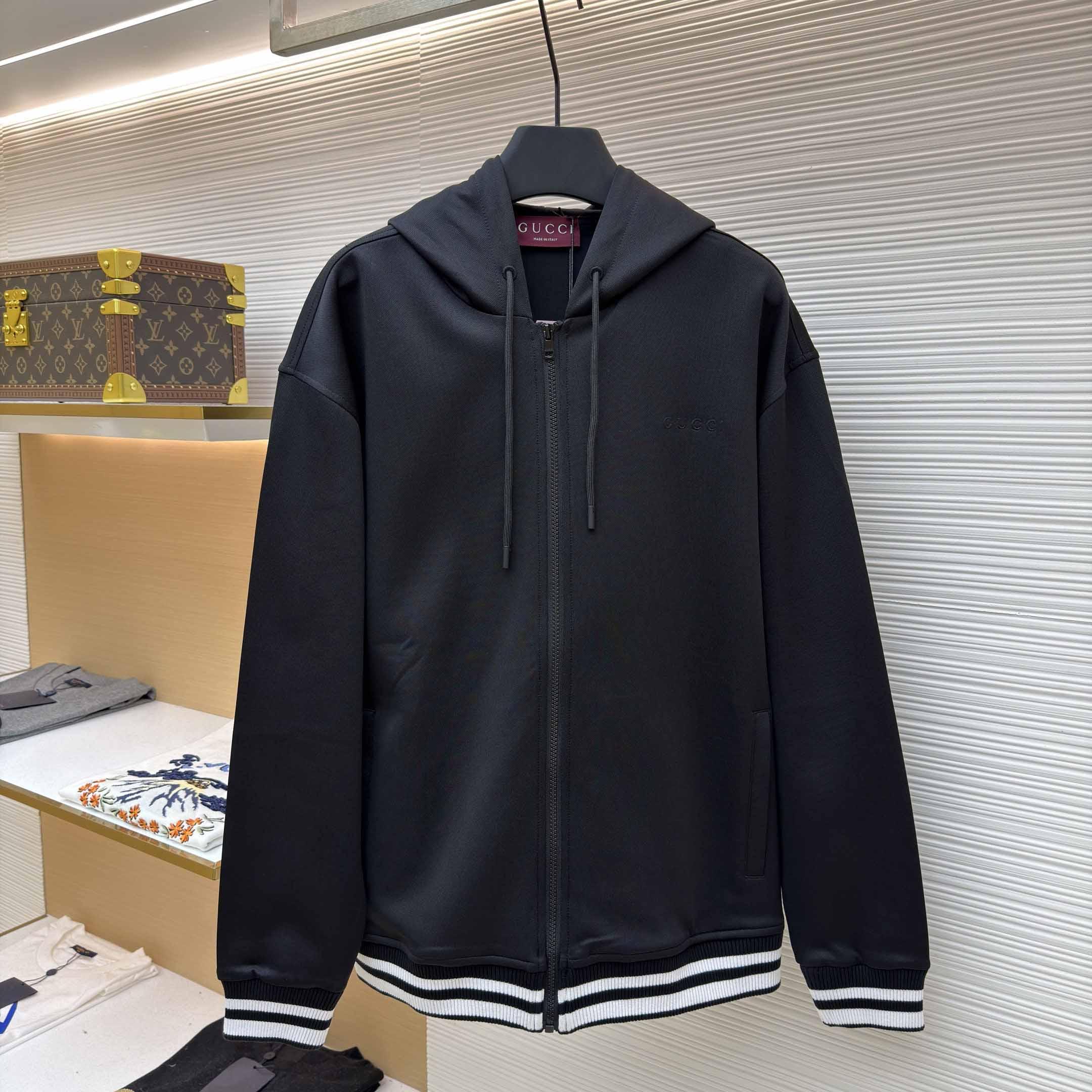 Gucci Technical Jersey Hooded Zip Jacket - FashionPlug