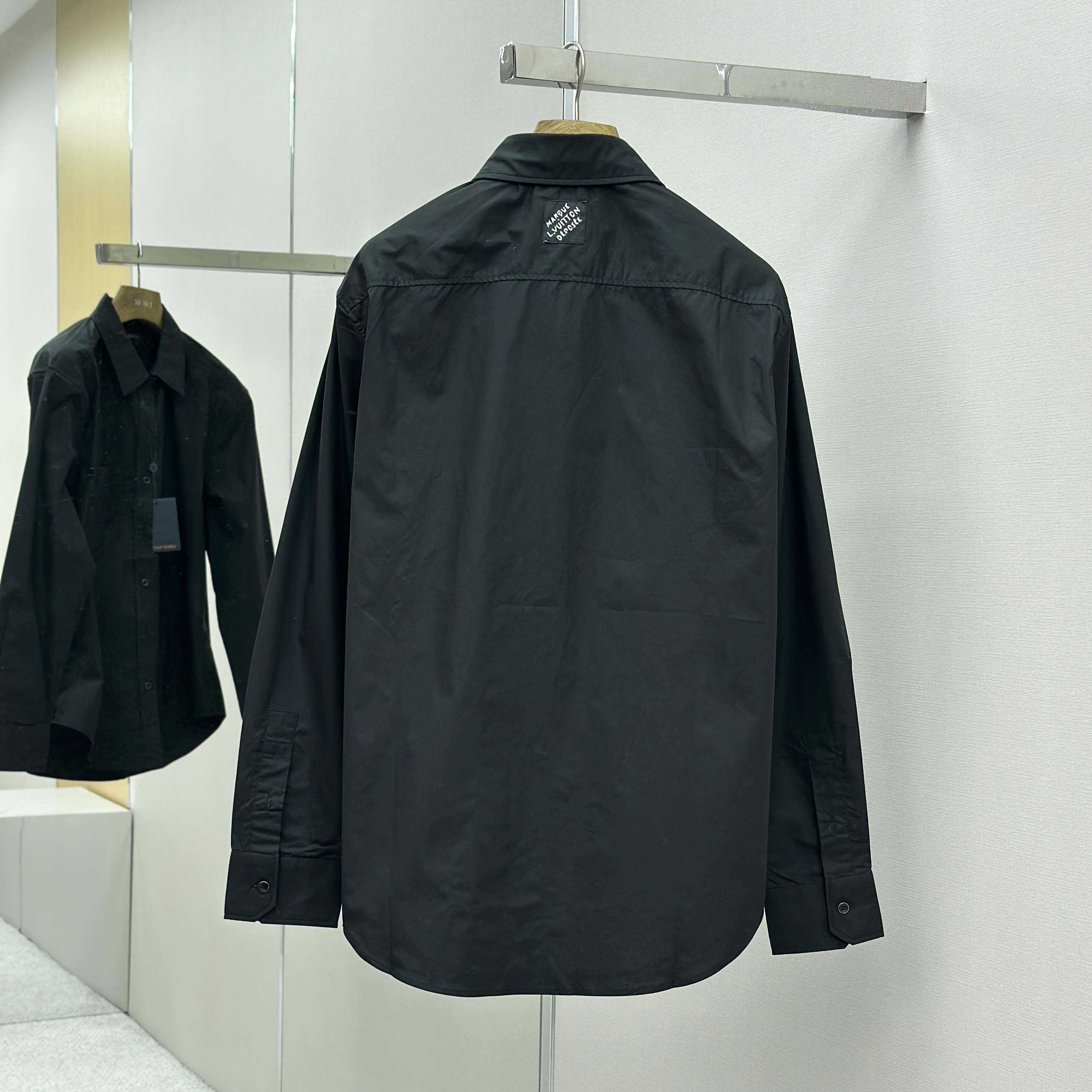 Louis Vuitton Embossed Signature Long-Sleeved Cotton Shirt    - FashionPlug