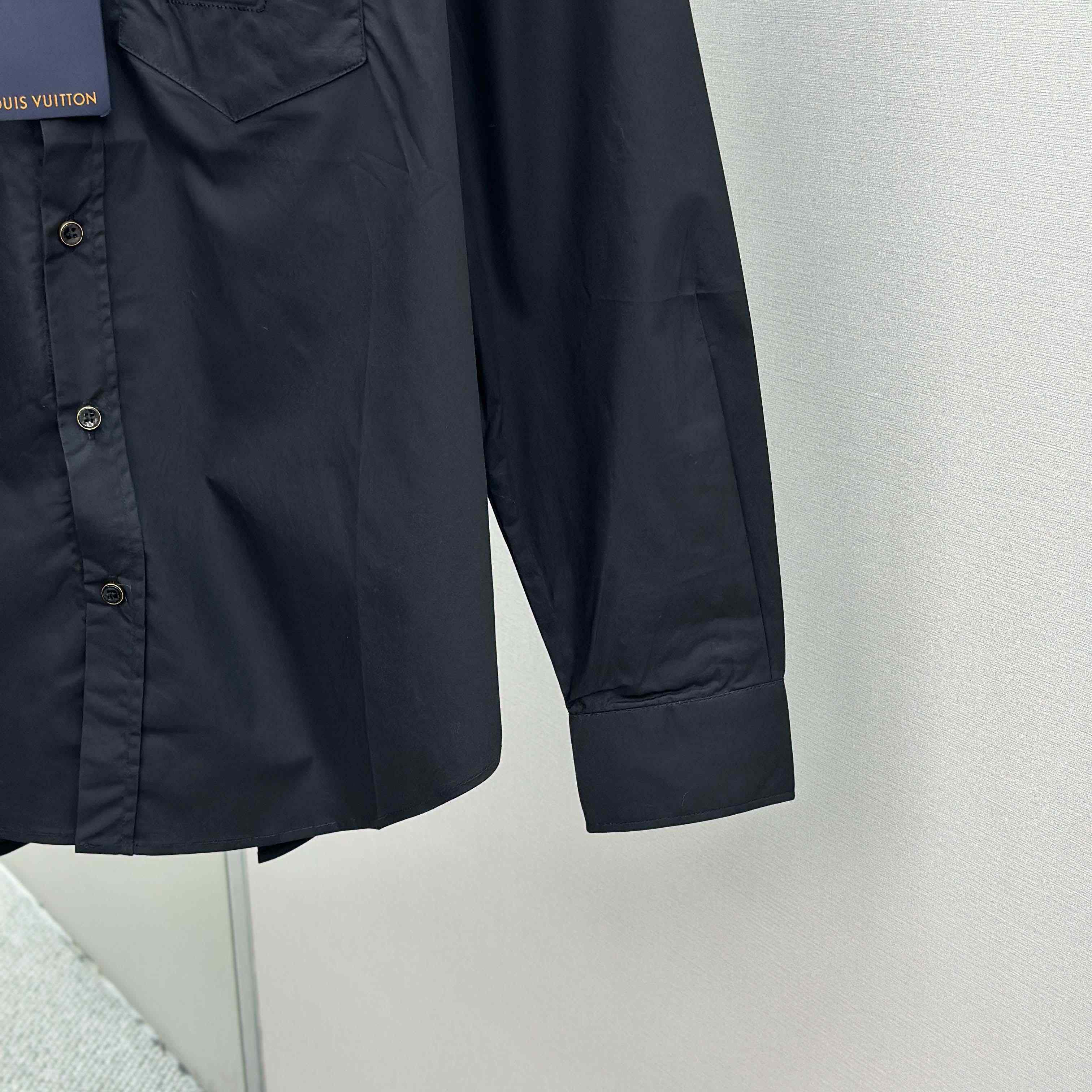 Louis Vuitton Embossed Signature Long-Sleeved Cotton Shirt    - FashionPlug