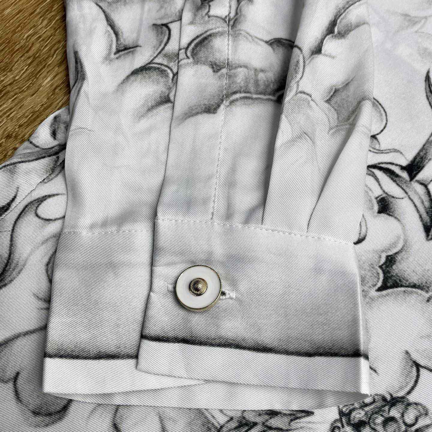 Casablanca Tattoo Long Sleeve Silk Shirt   CA3549 - FashionPlug