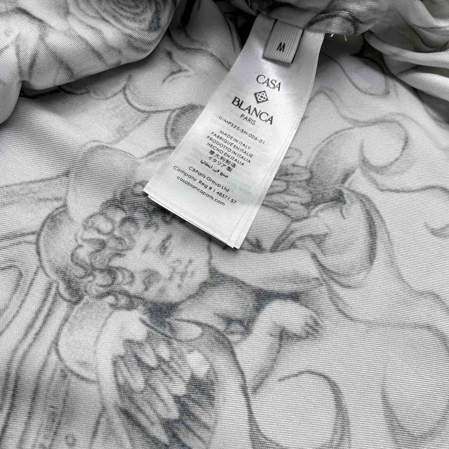 Casablanca Tattoo Long Sleeve Silk Shirt   CA3549 - FashionPlug