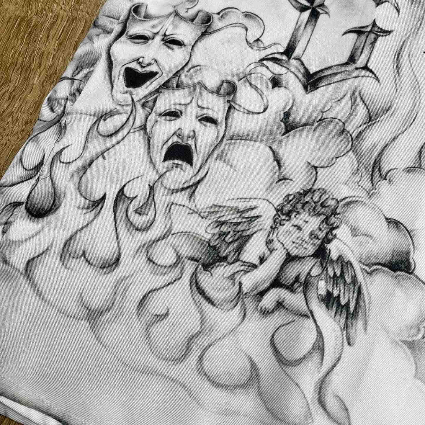 Casablanca Tattoo Long Sleeve Silk Shirt   CA3549 - FashionPlug