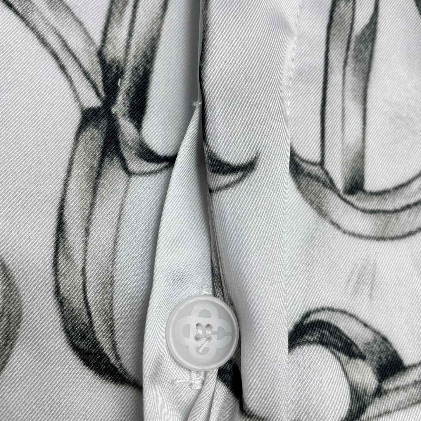 Casablanca Tattoo Long Sleeve Silk Shirt   CA3549 - FashionPlug