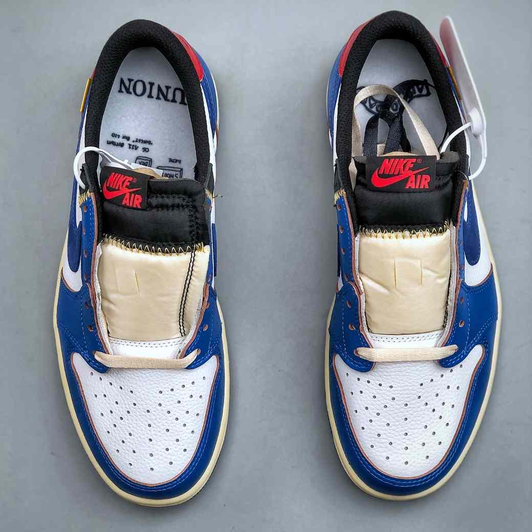 Union LA x Air Jordan 1 Low “White Blue Patchwork” HQ6998-146 - FashionPlug