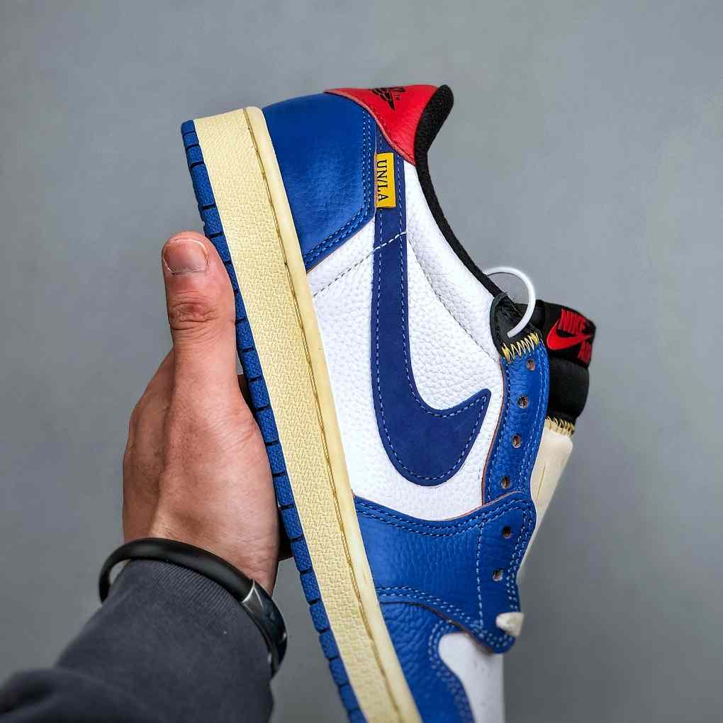 Union LA x Air Jordan 1 Low “White Blue Patchwork” HQ6998-146 - FashionPlug