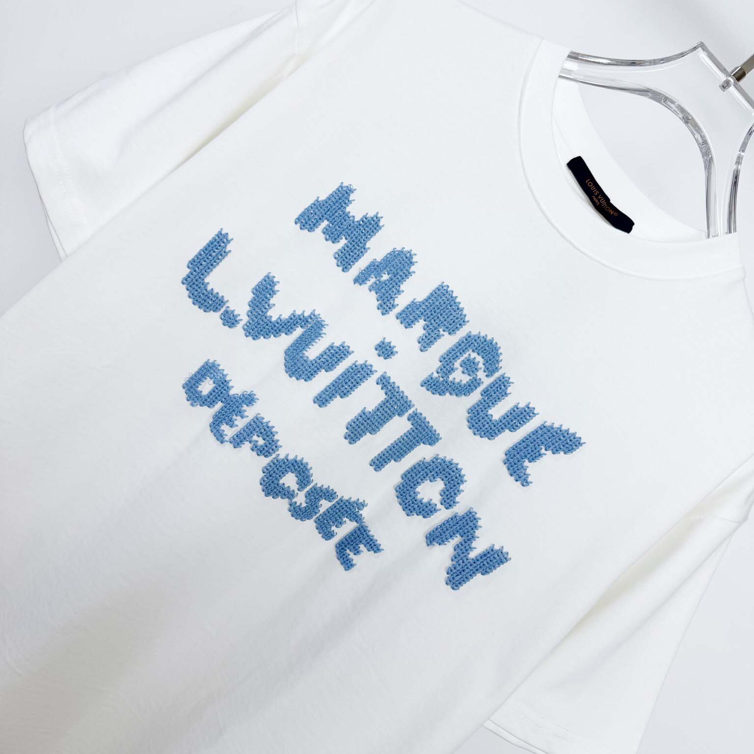 Louis Vuitton Embroidered Signature T-Shirt   1AIKD9 - FashionPlug