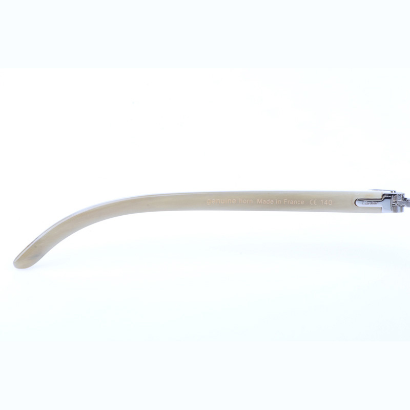 Cartier CT_3524012 Shell Mix White Buffalo Sunglasses In Silver Brown - FashionPlug