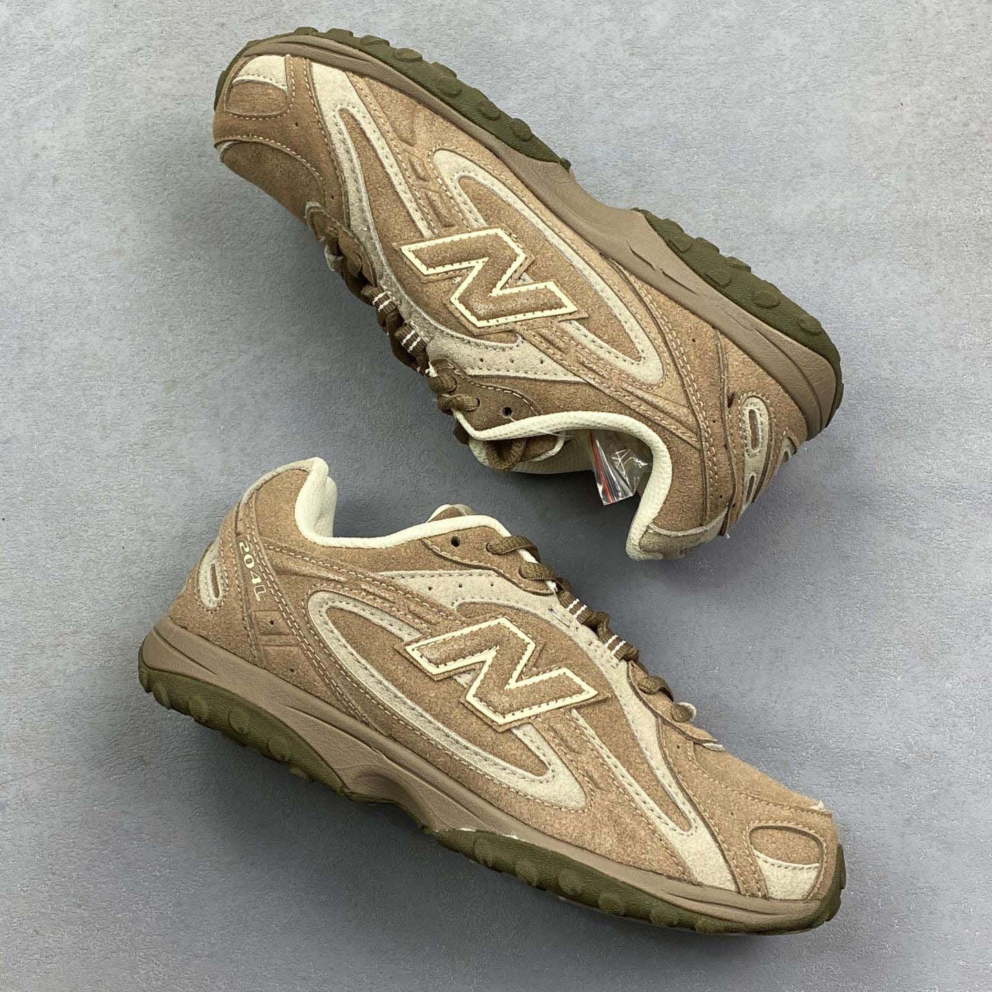 New Balance 204 Series Retro Breathable Running Shoes Light Brown U204LMMA - FashionPlug