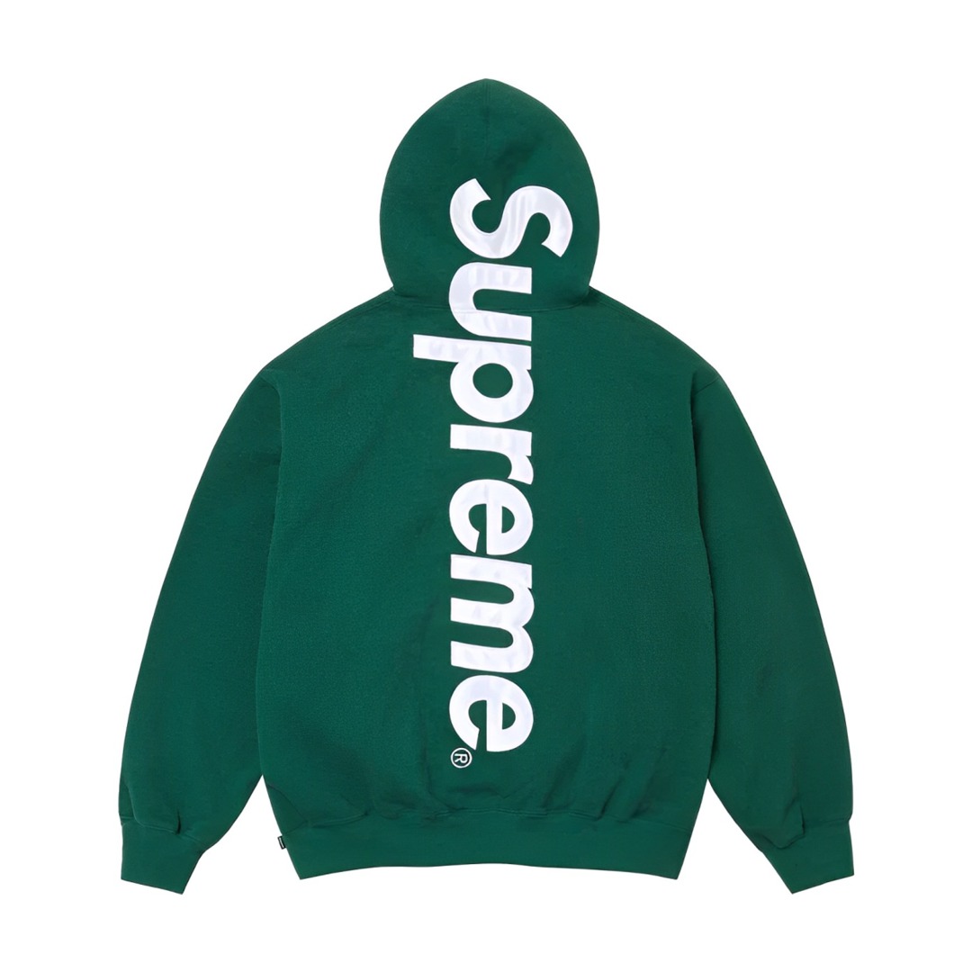 Supreme Satin Appliqué Hooded Sweatshirt - FashionPlug