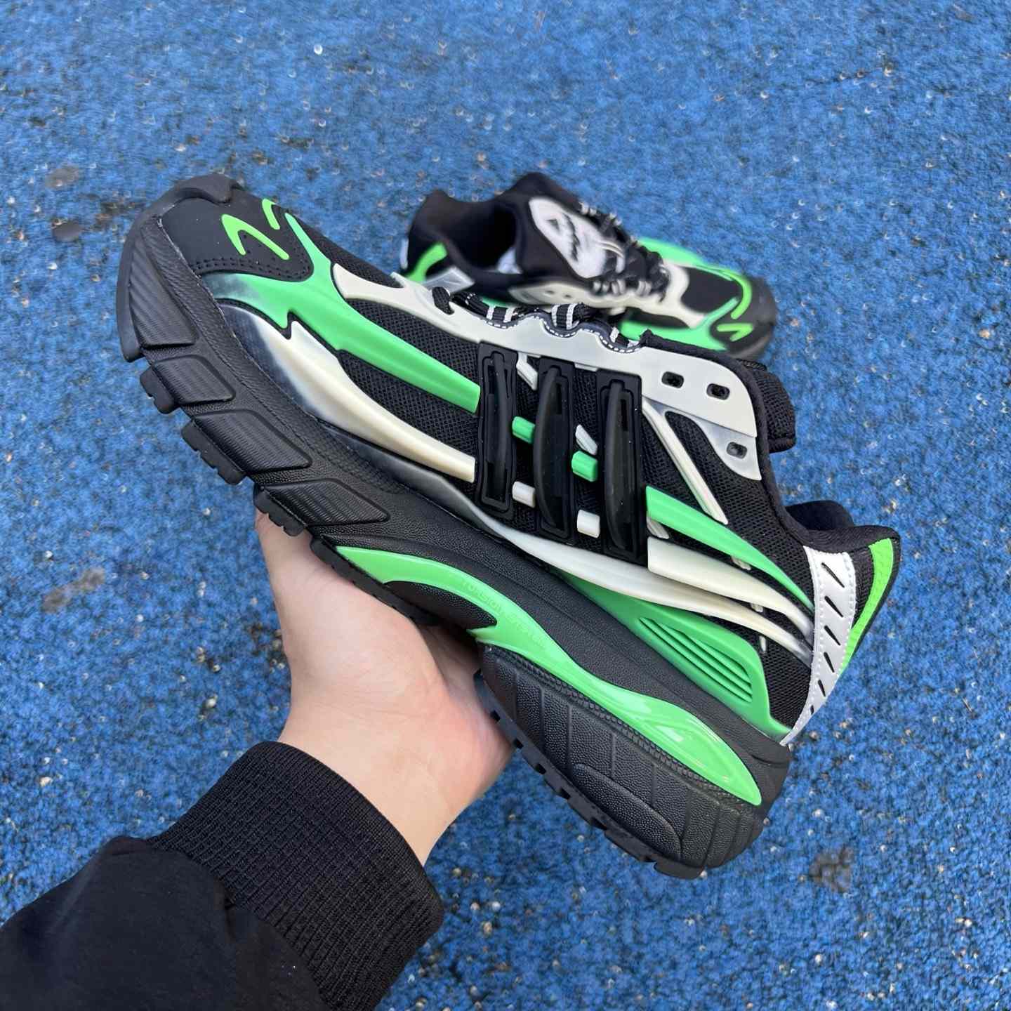 Pharrell x Virginia x adidas Adistar Jellyfish “Black/Green” Comfortable Fashion Slide JP9266 - FashionPlug