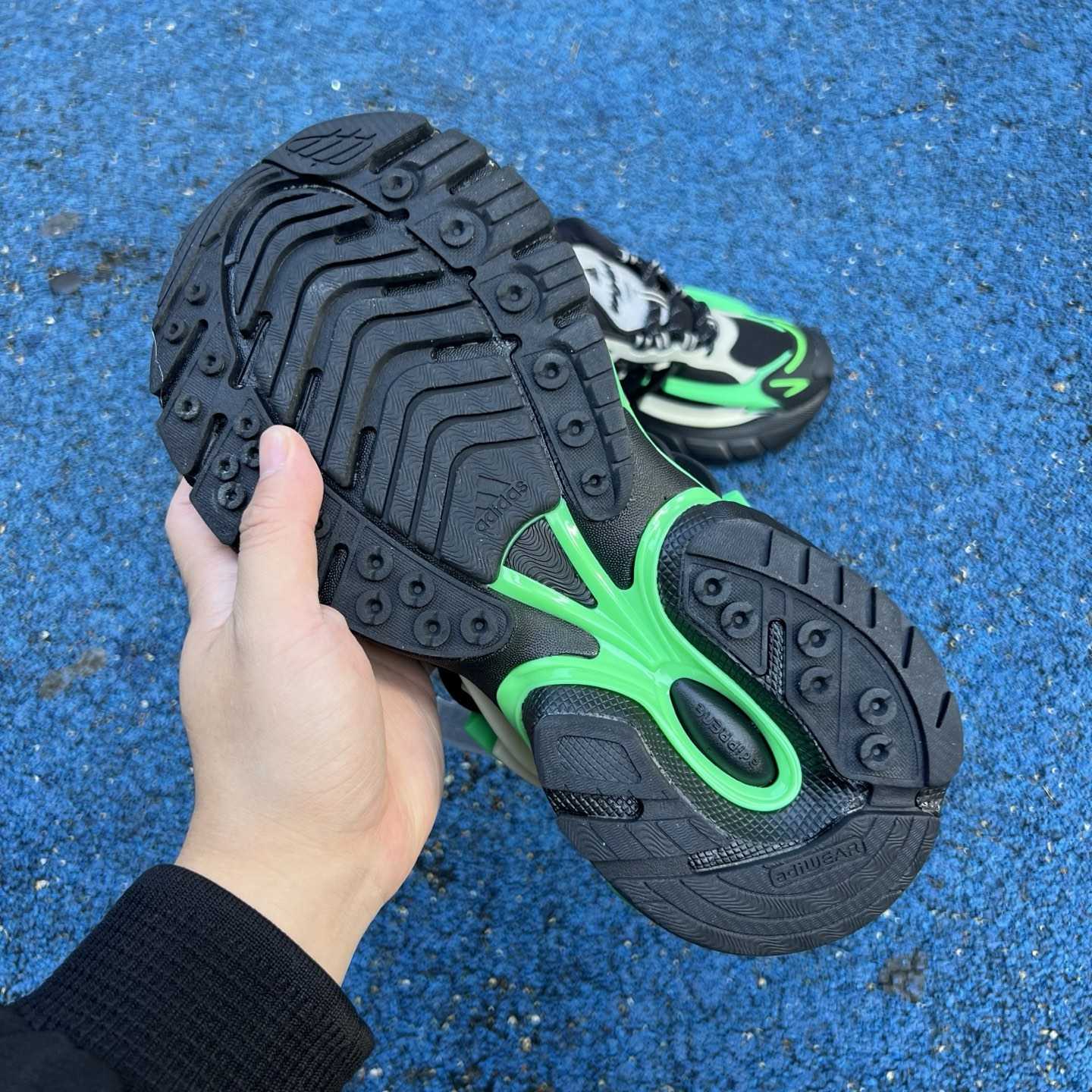 Pharrell x Virginia x adidas Adistar Jellyfish “Black/Green” Comfortable Fashion Slide JP9266 - FashionPlug