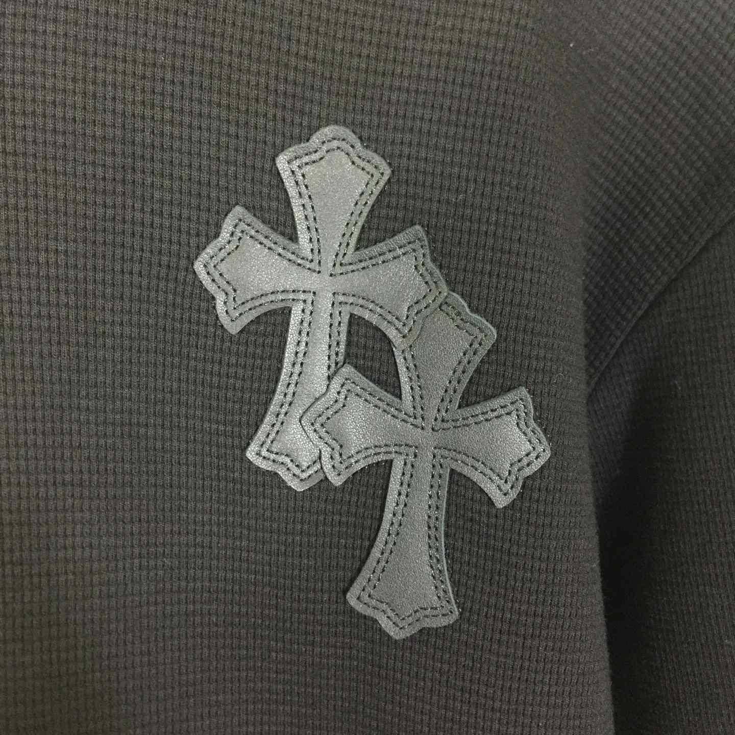 Chrome Hearts Waffle Henley Collar Long Sleeves - FashionPlug