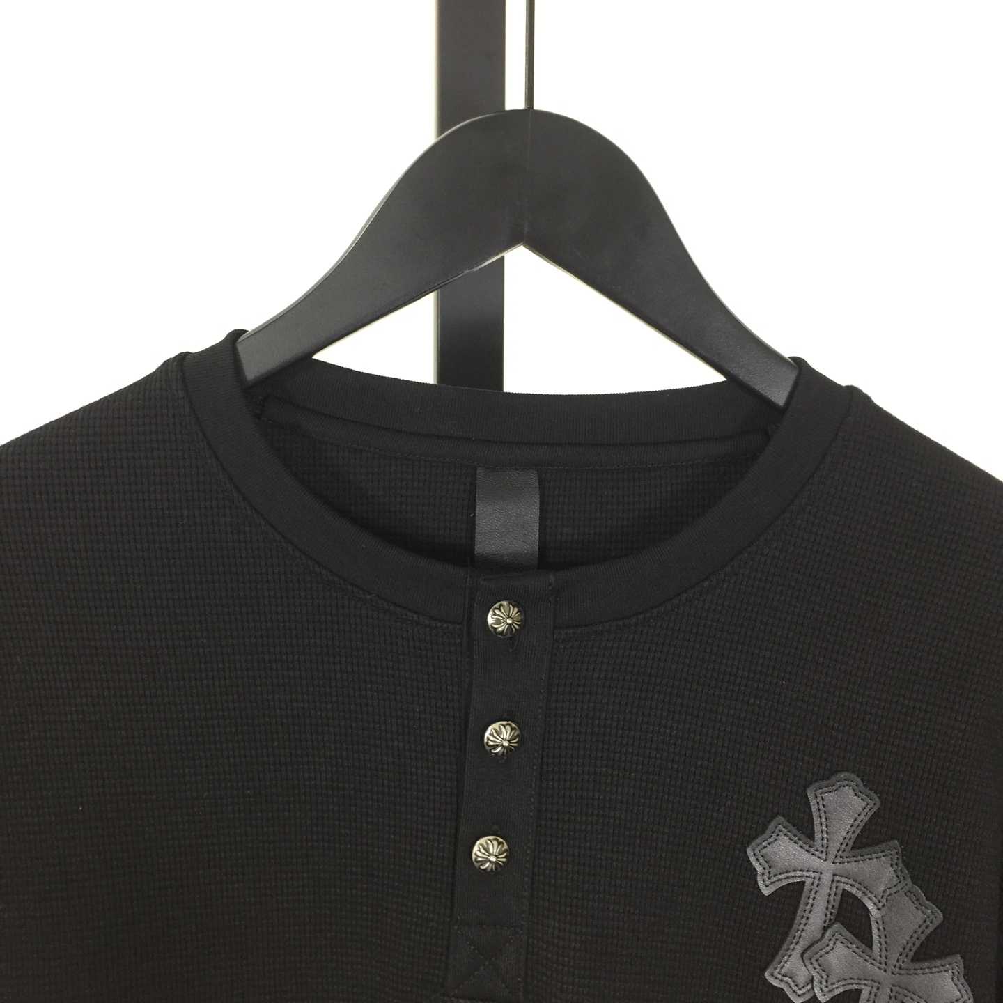 Chrome Hearts Waffle Henley Collar Long Sleeves - FashionPlug