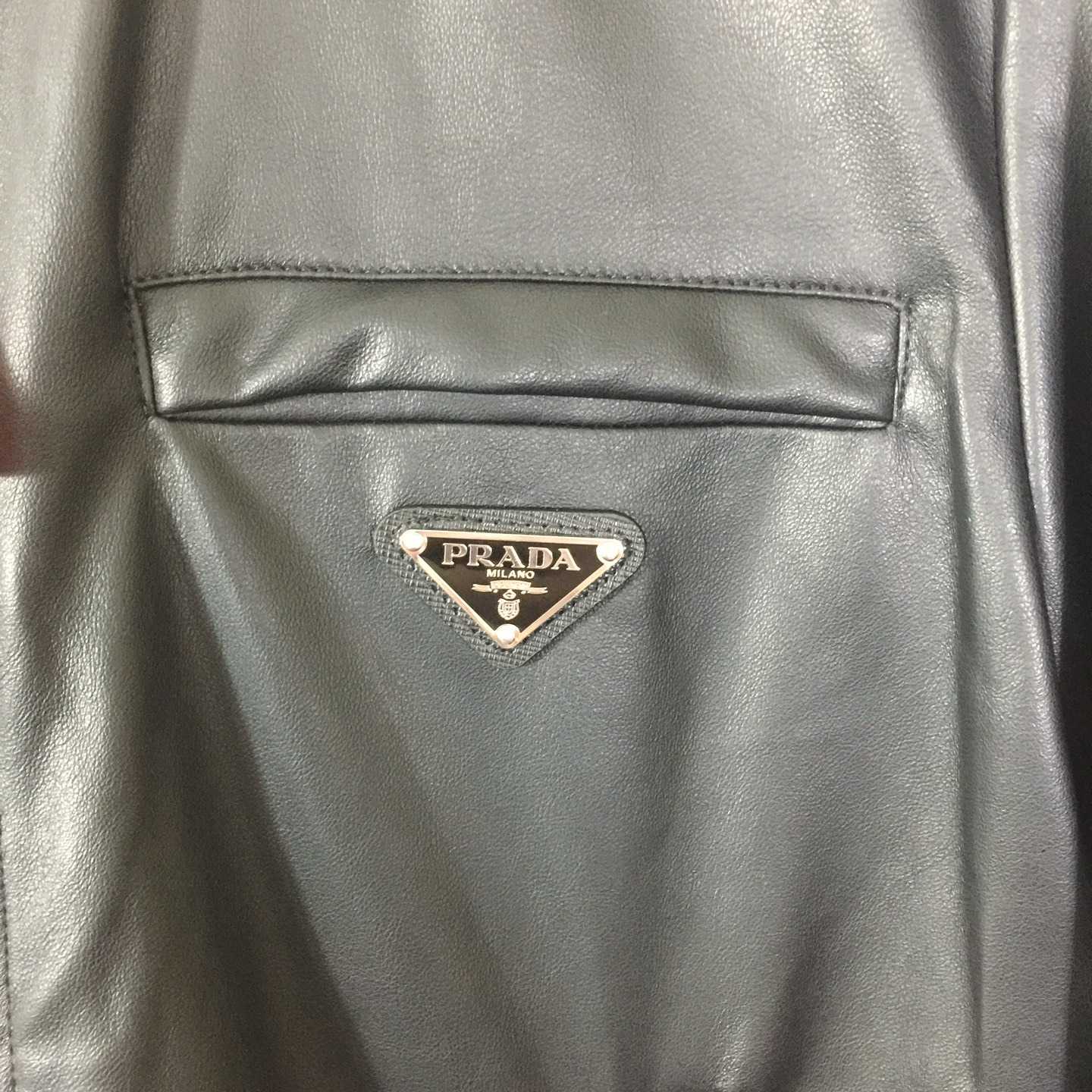 Prada Leather Bomber Jacket - FashionPlug